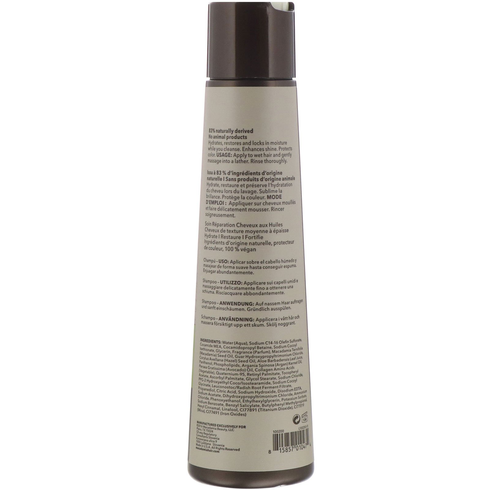 Macadamia Professional, Shampoo Reparador Nutritivo, Texturas Média a Crespa, 300 ml (10 fl oz) - Imagem 2