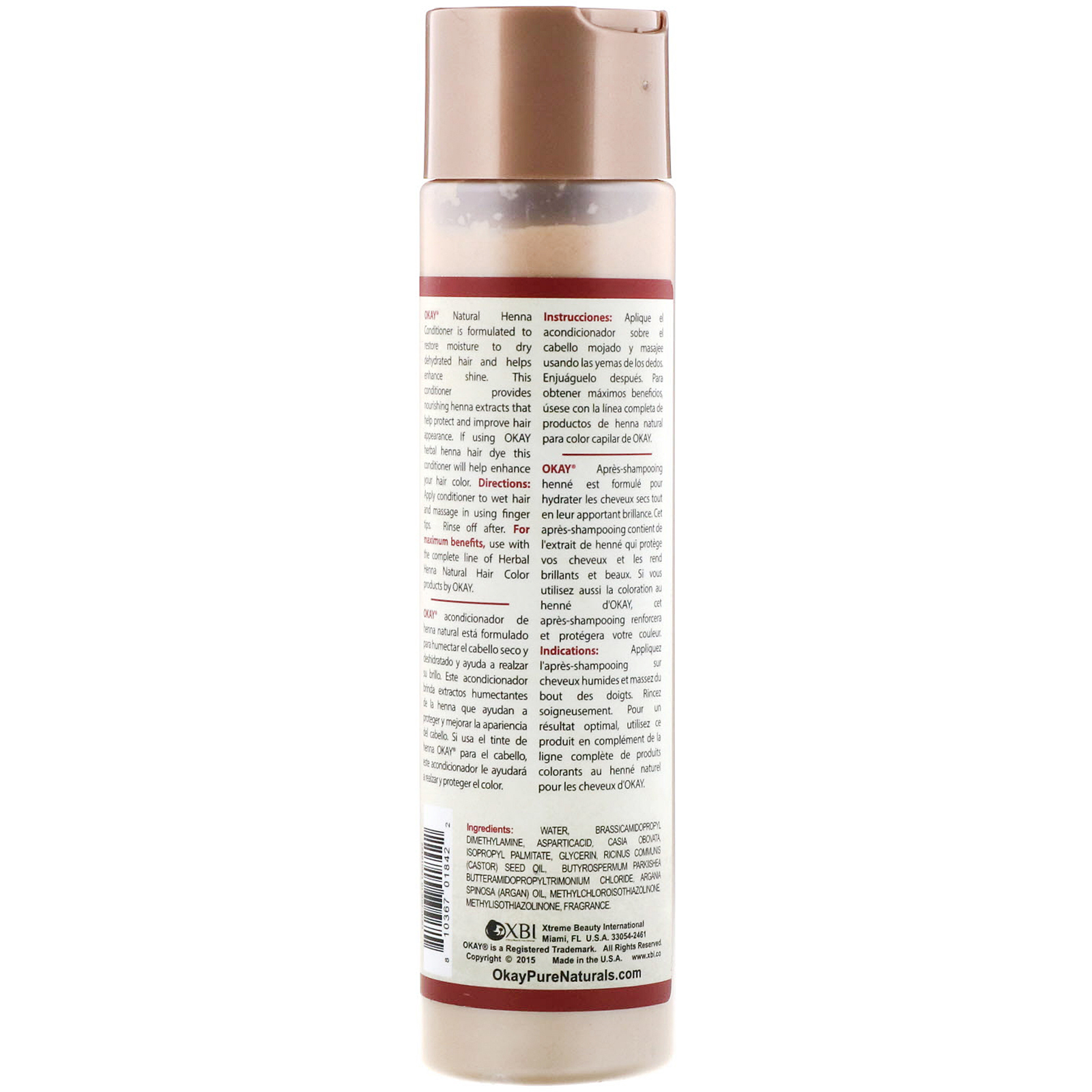 Okay Pure Naturals, Natural Henna Conditioner, 10.82 oz (320 ml) - Imagem 2