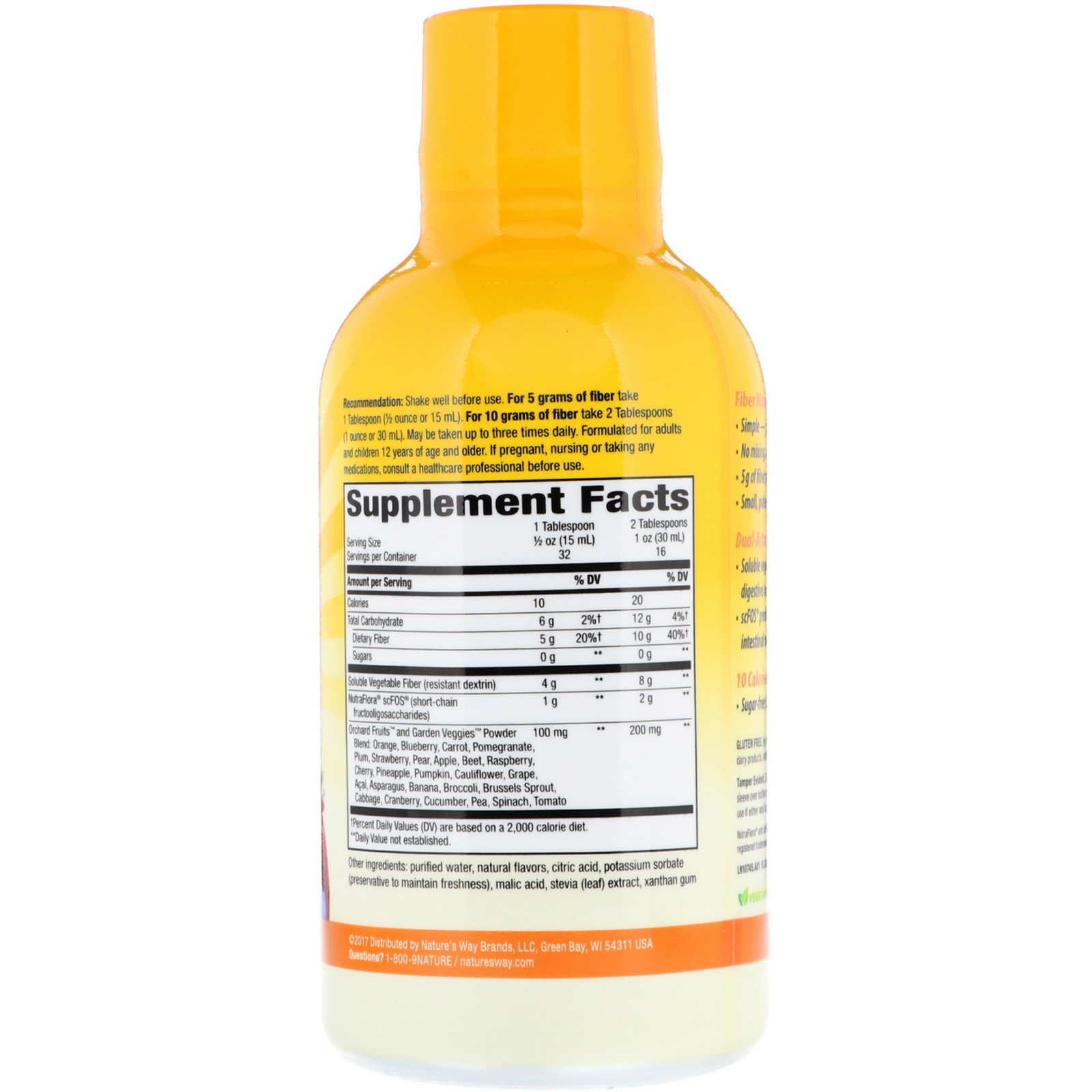 Nature's Way, Alive!, Liquid Fiber with Prebiotics, Tropical Citrus Flavored, 16 fl oz (480 ml) - Imagem 2