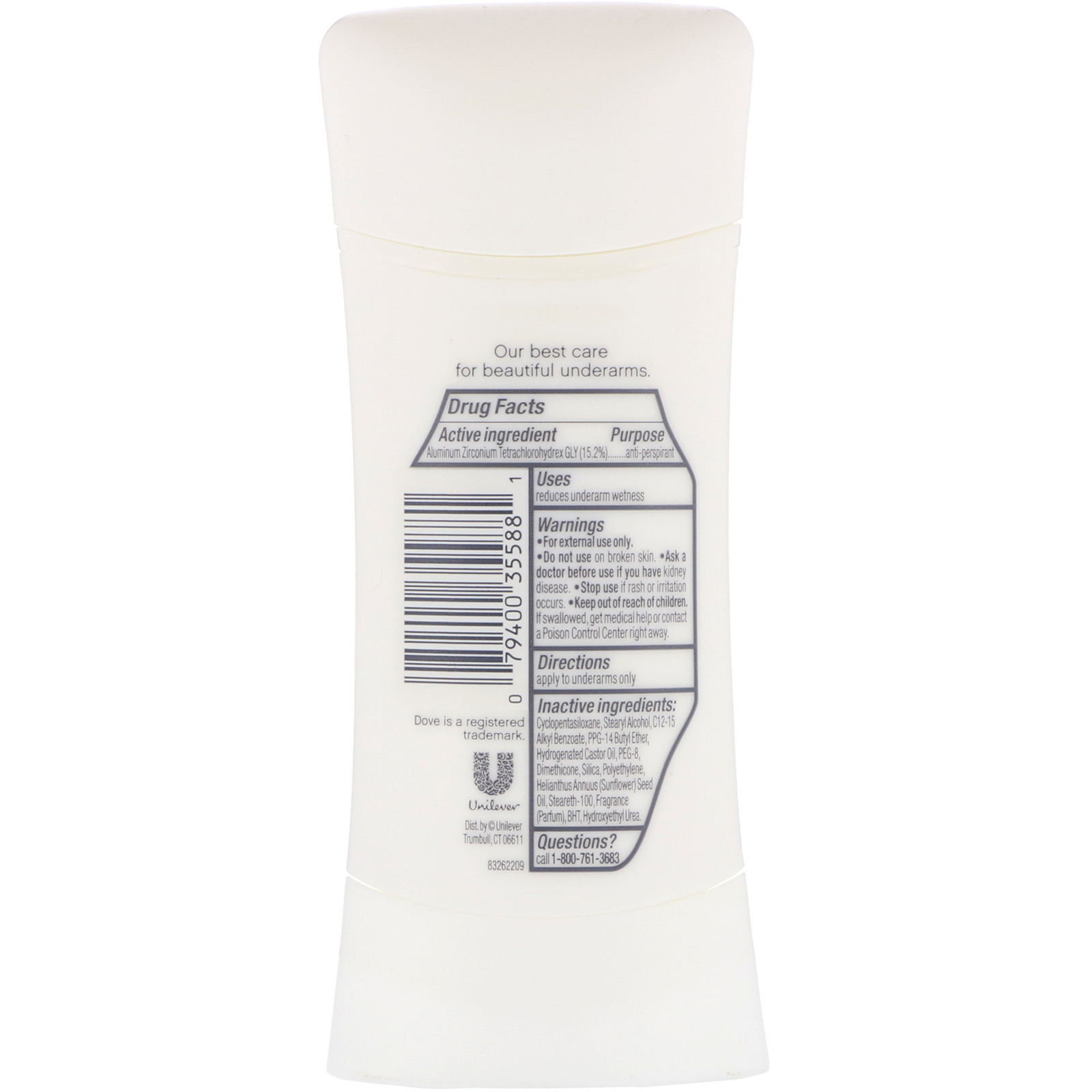 Dove, Advanced Care, Sensitive, desodorante antitranspirante, 74 g - Imagem 2