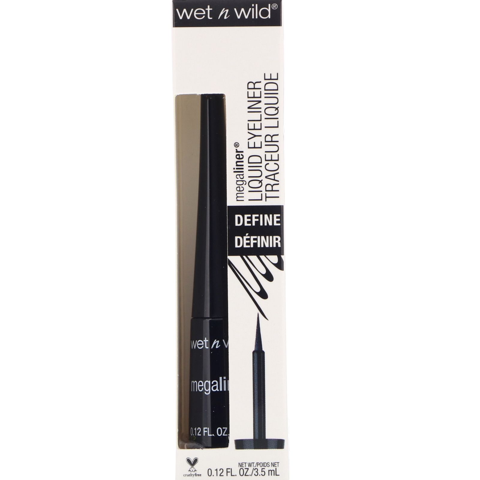 Wet n Wild, Delineador líquido MegaLiner, preto, 3,5 ml (0,12 fl oz) - Imagem 2