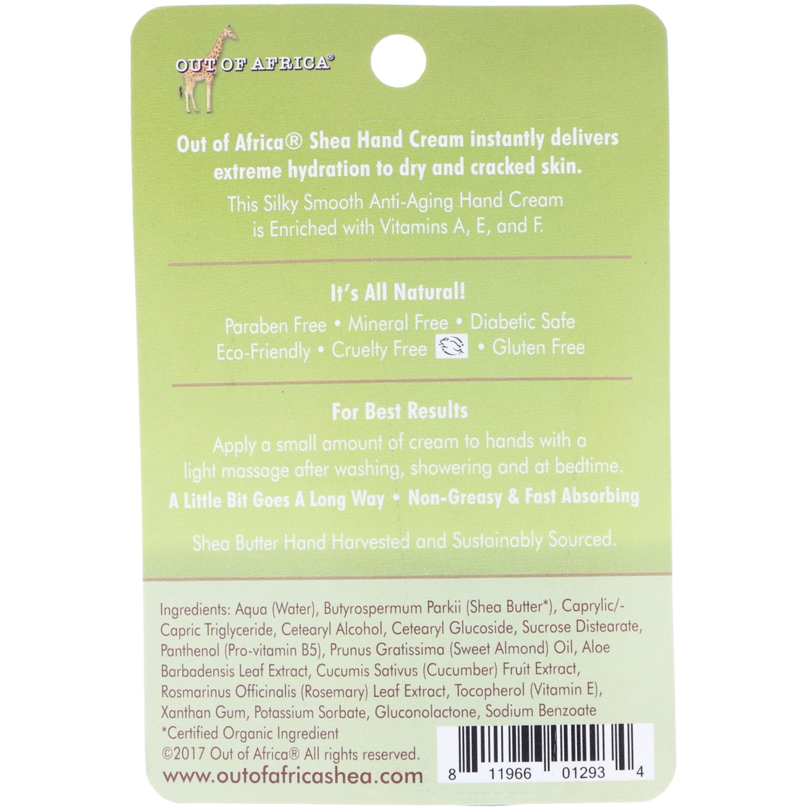 Out of Africa, Creme para as Mãos de Manteiga de Karité Premium, Amêndoa, 1 oz (30 ml) - Imagem 2