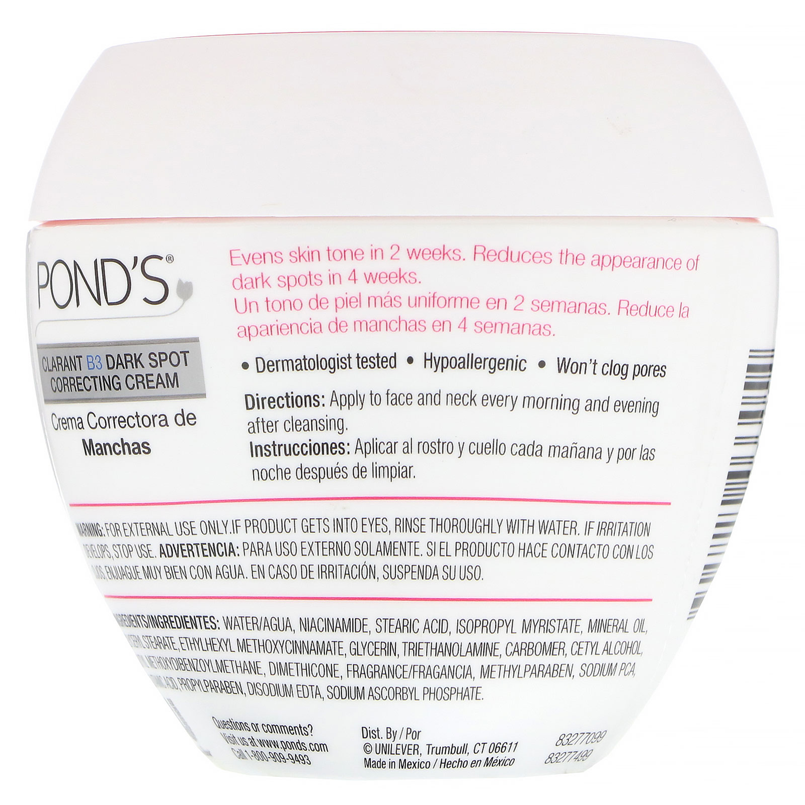 Pond's, Clarant B3 Dark Spot Correcting Cream, 7 oz (200 g) - Imagem 2
