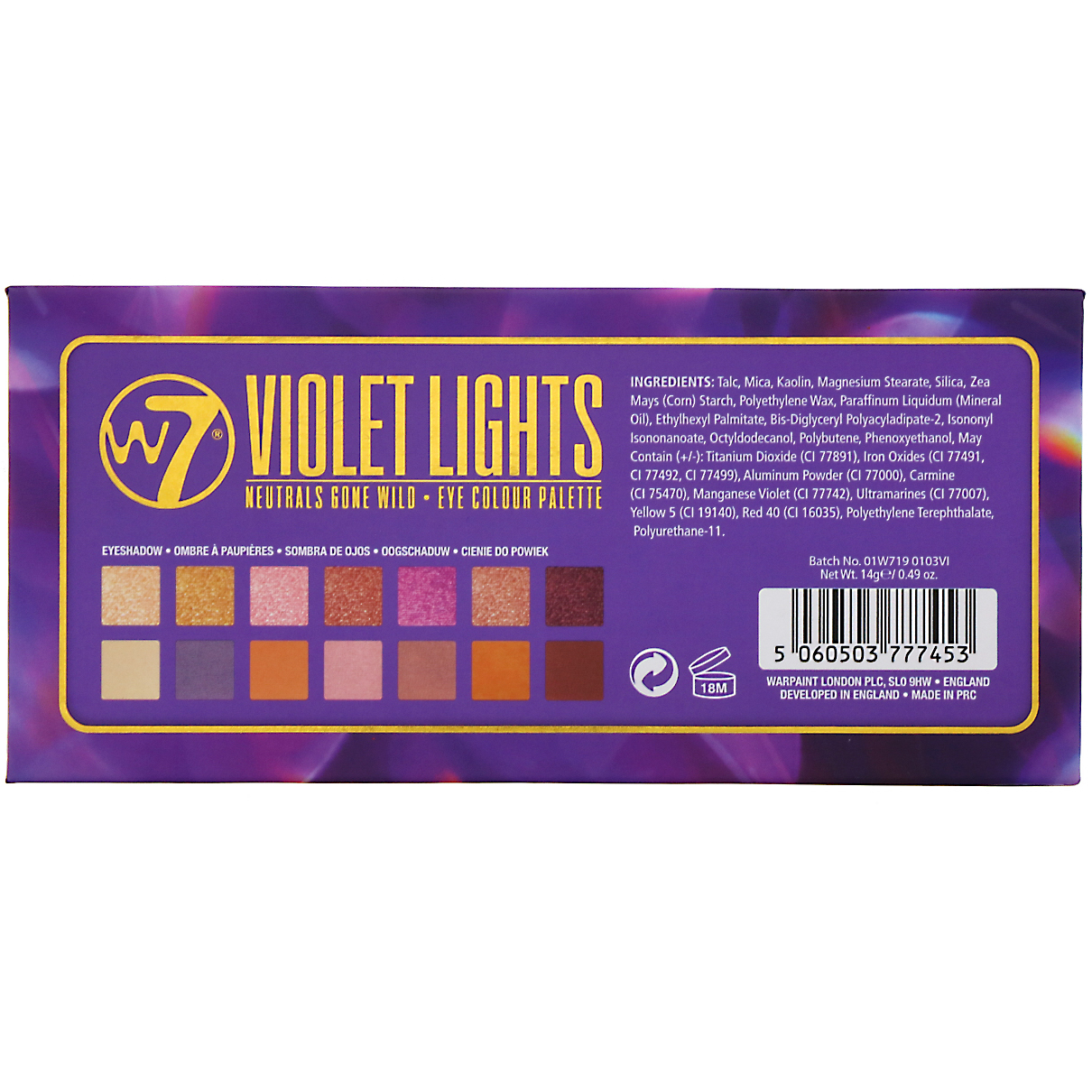 W7, Violet Lights, Neutrals Gone Wild, Paleta de sombras, 11,2 g - Imagem 3