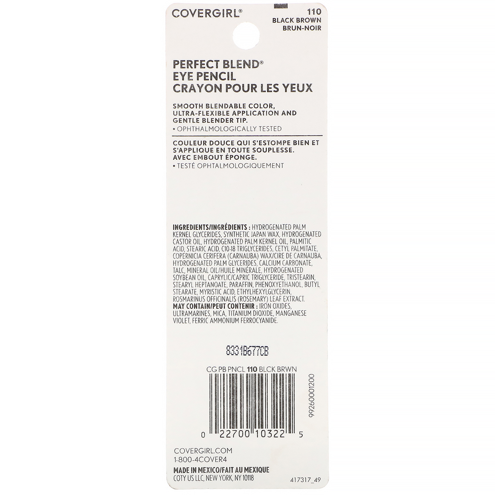 Covergirl, Perfect Blend, Lápis de olho, 110 Preto amarronzado, 0,85 g - Imagem 3
