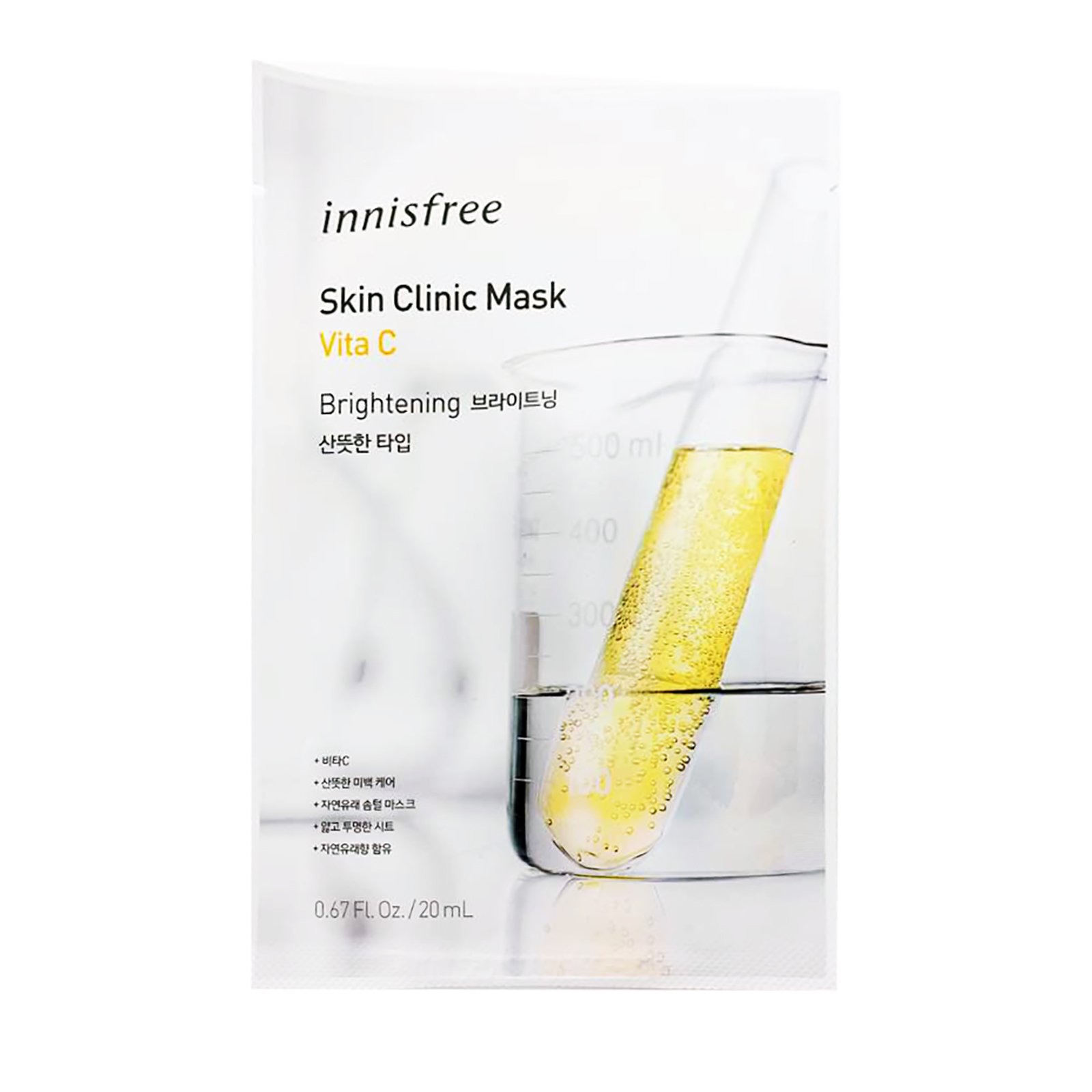 Innisfree, Skin Clinic Mask, Vita C, Brightening, 1 Sheet, 0.67 fl oz (20 ml)