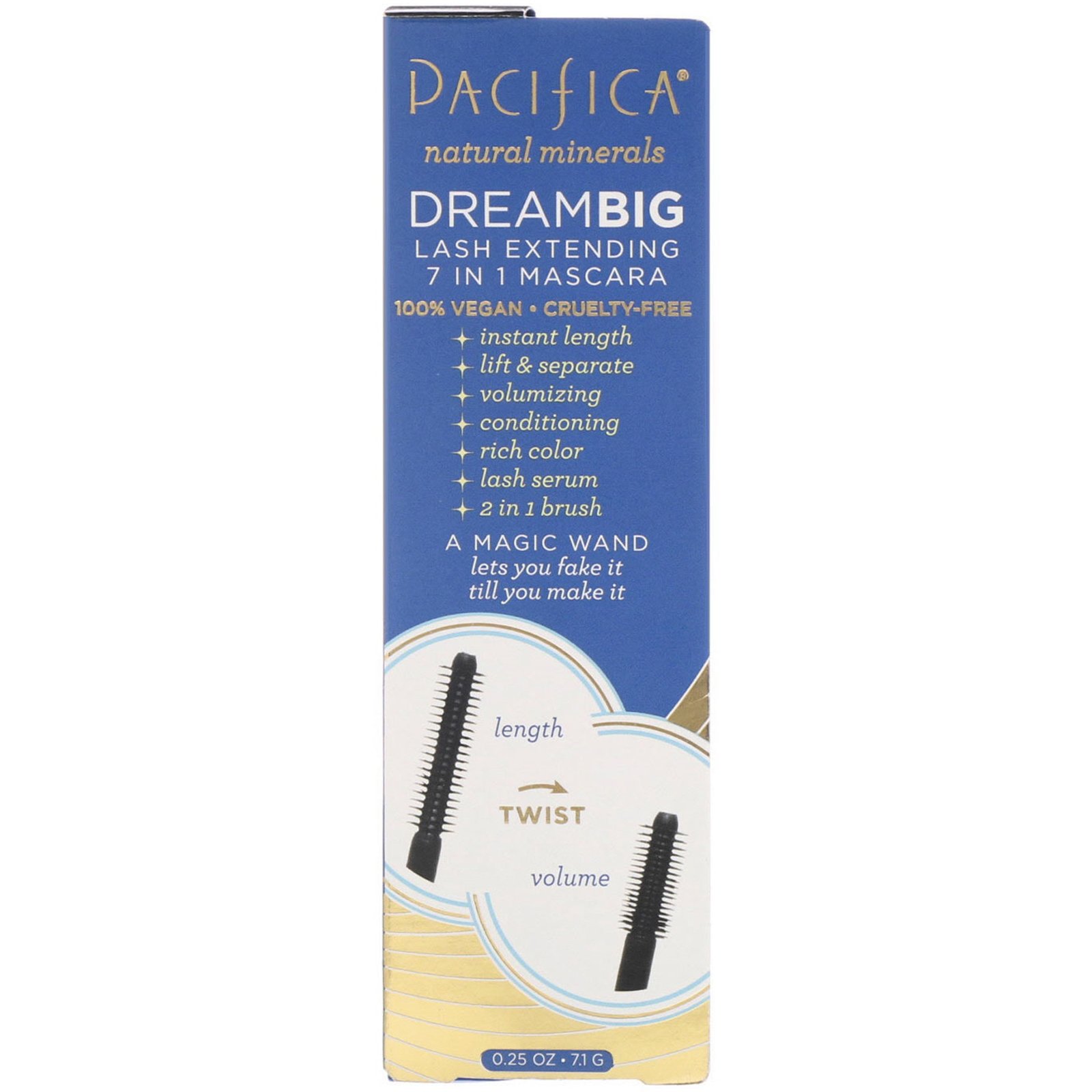 Pacifica, Sonhe Grande, Máscara Extensora de Cílio 7 em 1, Magia Negra, 0,25 oz (7,1 g) - Imagem 3