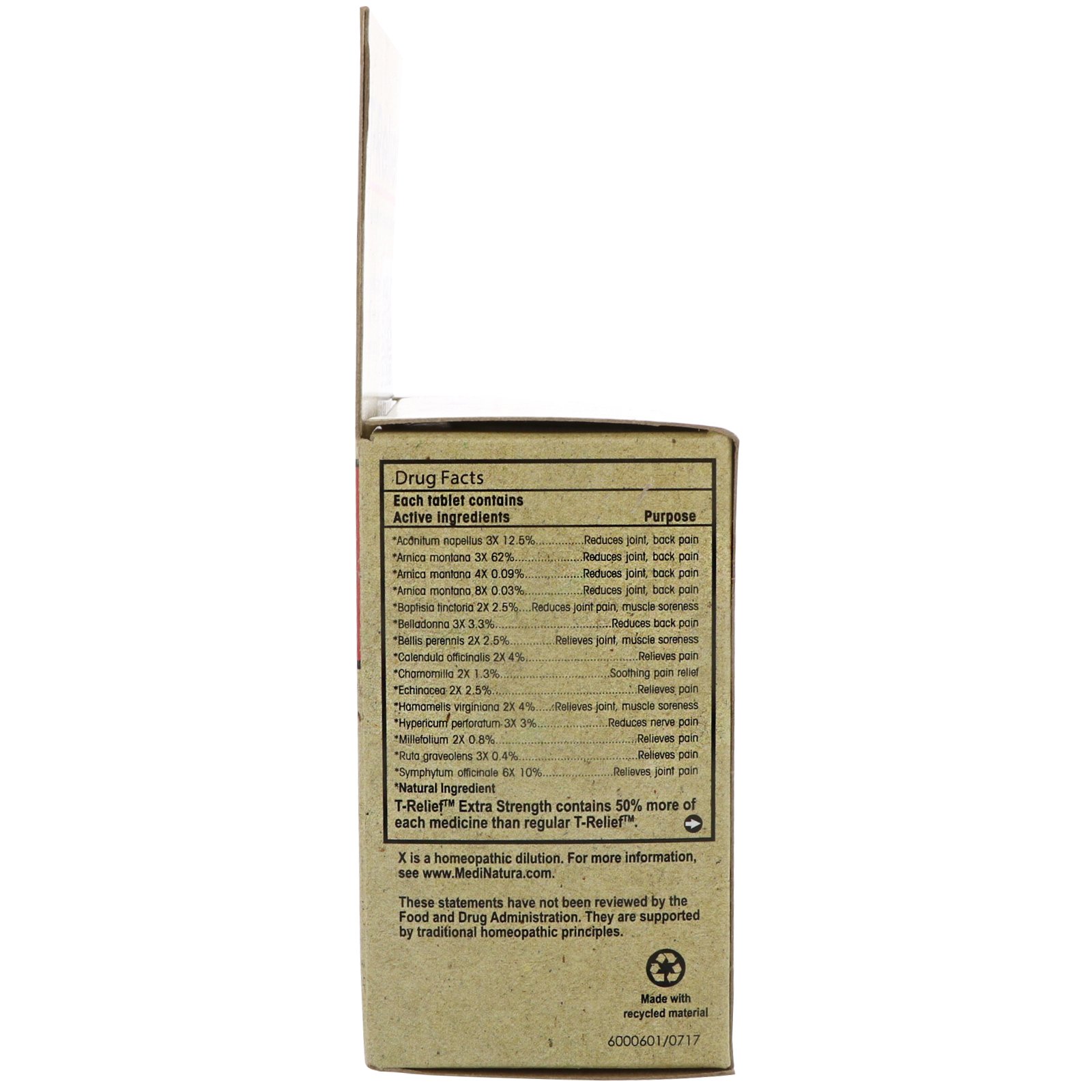 MediNatura, T-Relief, Extra Forte, Homeopático, Comprimidos Analgésicos Naturais, 90 Comprimidos Mastigáveis - Imagem 2