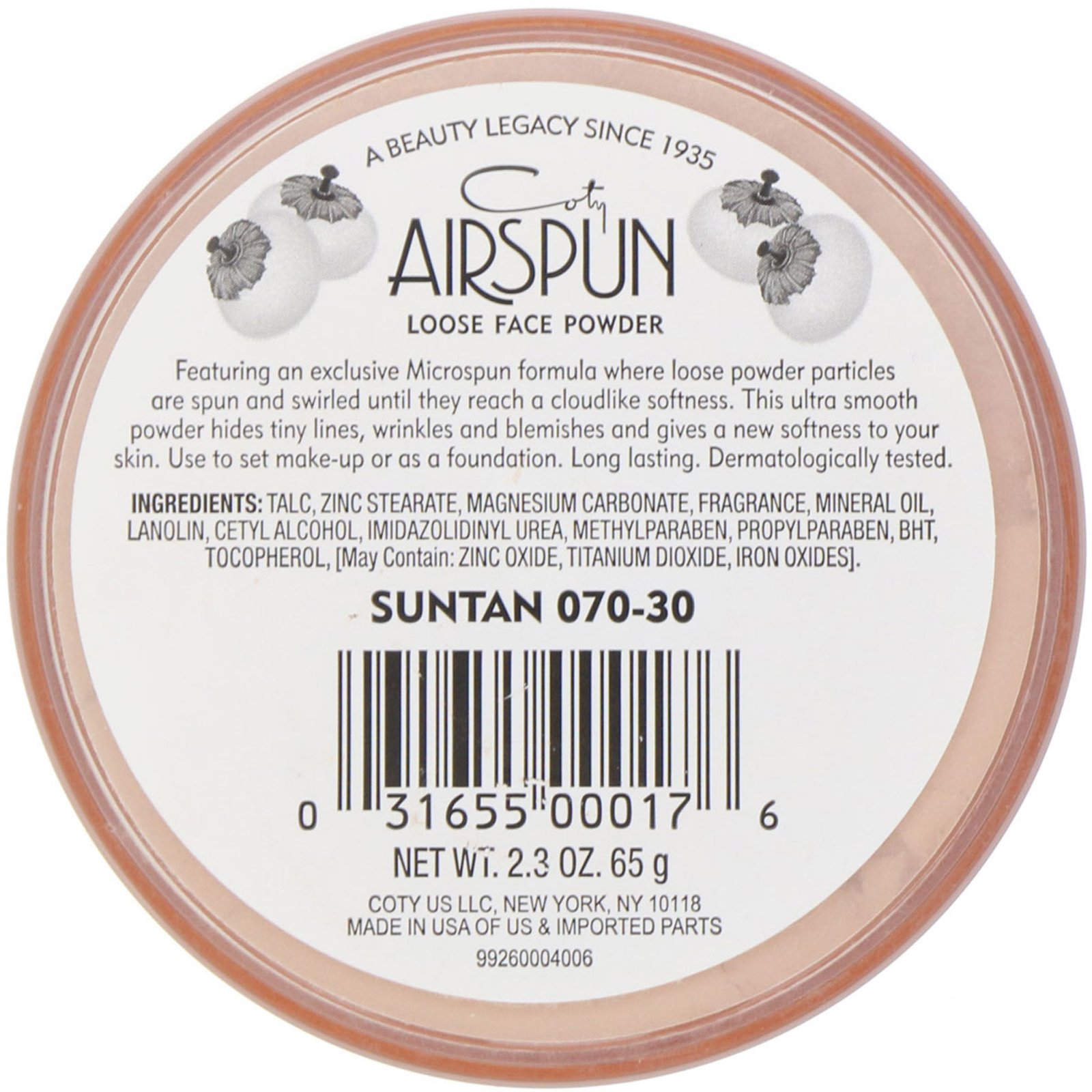 Airspun, Pó facial solto, Suntan 070-30, 65 g - Imagem 2