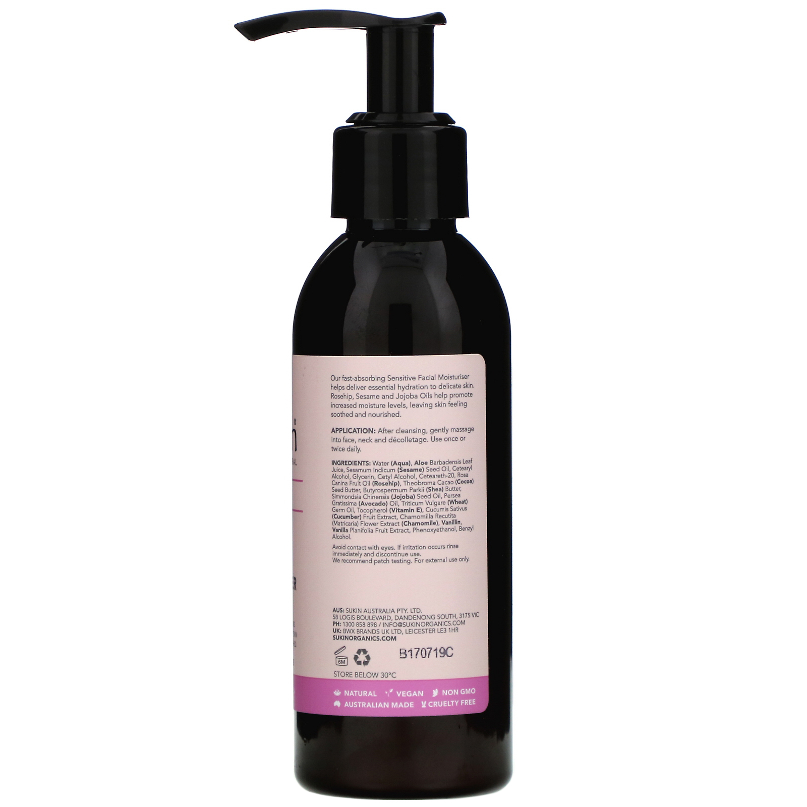 Sukin, Hidratante Facial, Peles Sensíveis, 125 ml (4,23 fl oz) - Imagem 2