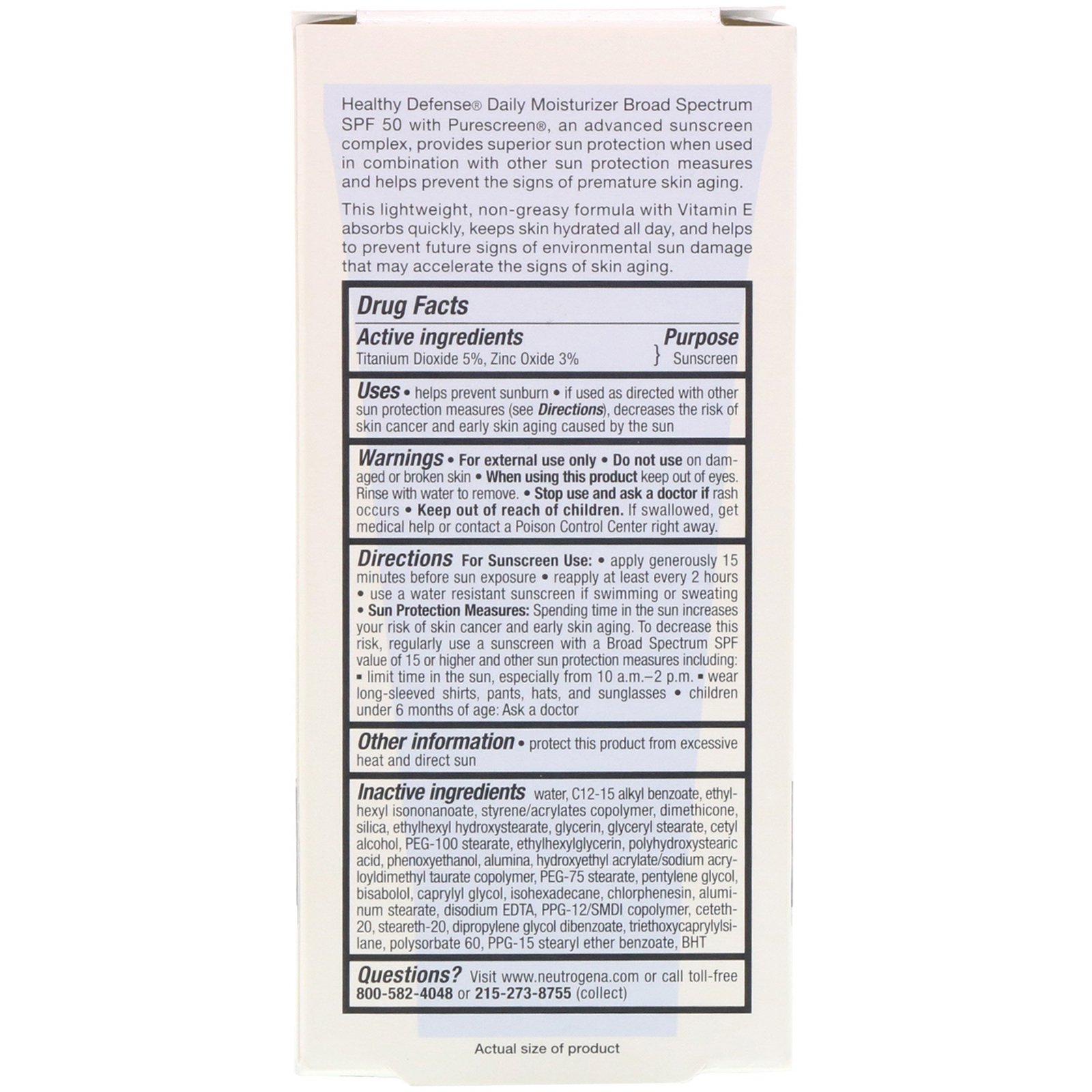 Neutrogena, Defesa Saudável, Hidratante Diário, FPS 50 de Amplo Espectro, Pele Sensível, 1,7 fl oz (50 ml) - Imagem 3