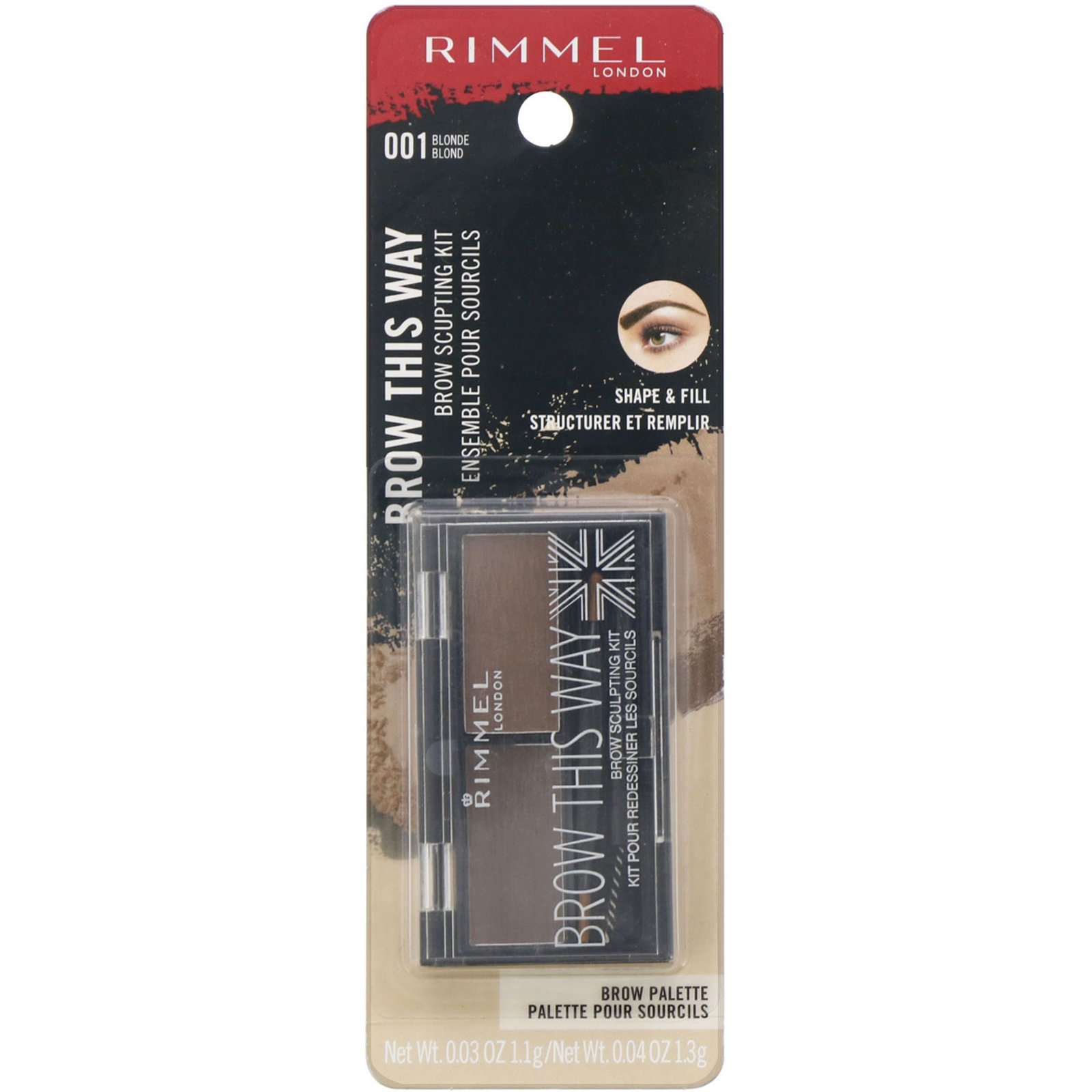 Rimmel London, Kit de sobrancelha Brow This Way Brow, 001 Loiro, 1 kit - Imagem 2