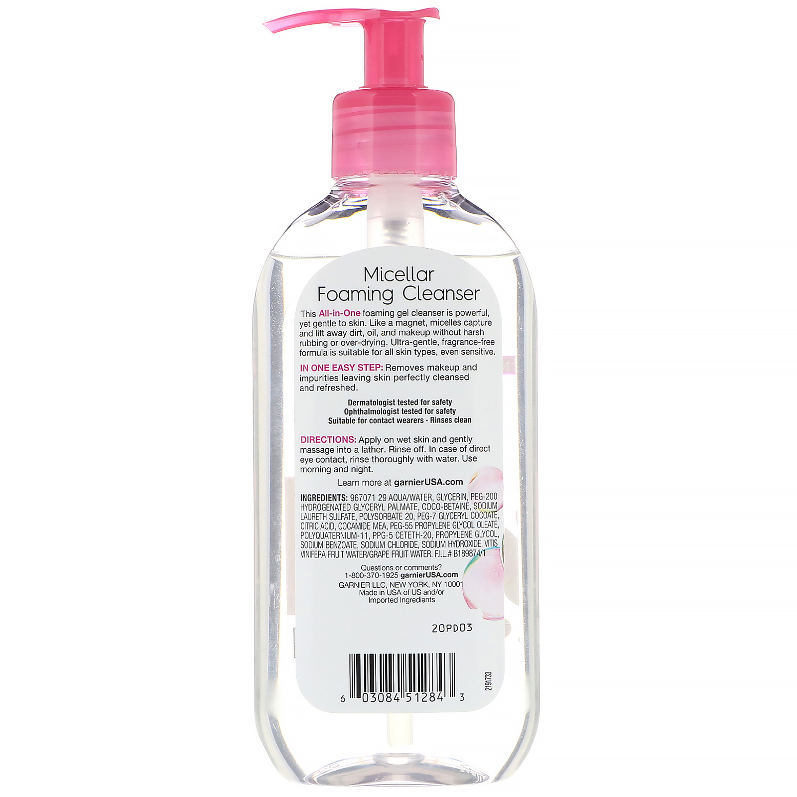 Garnier, SkinActive, Espuma de limpeza micelar, Removedor de maquiagem multifuncional, Todos os tipos de pele, 200 ml - Imagem 2