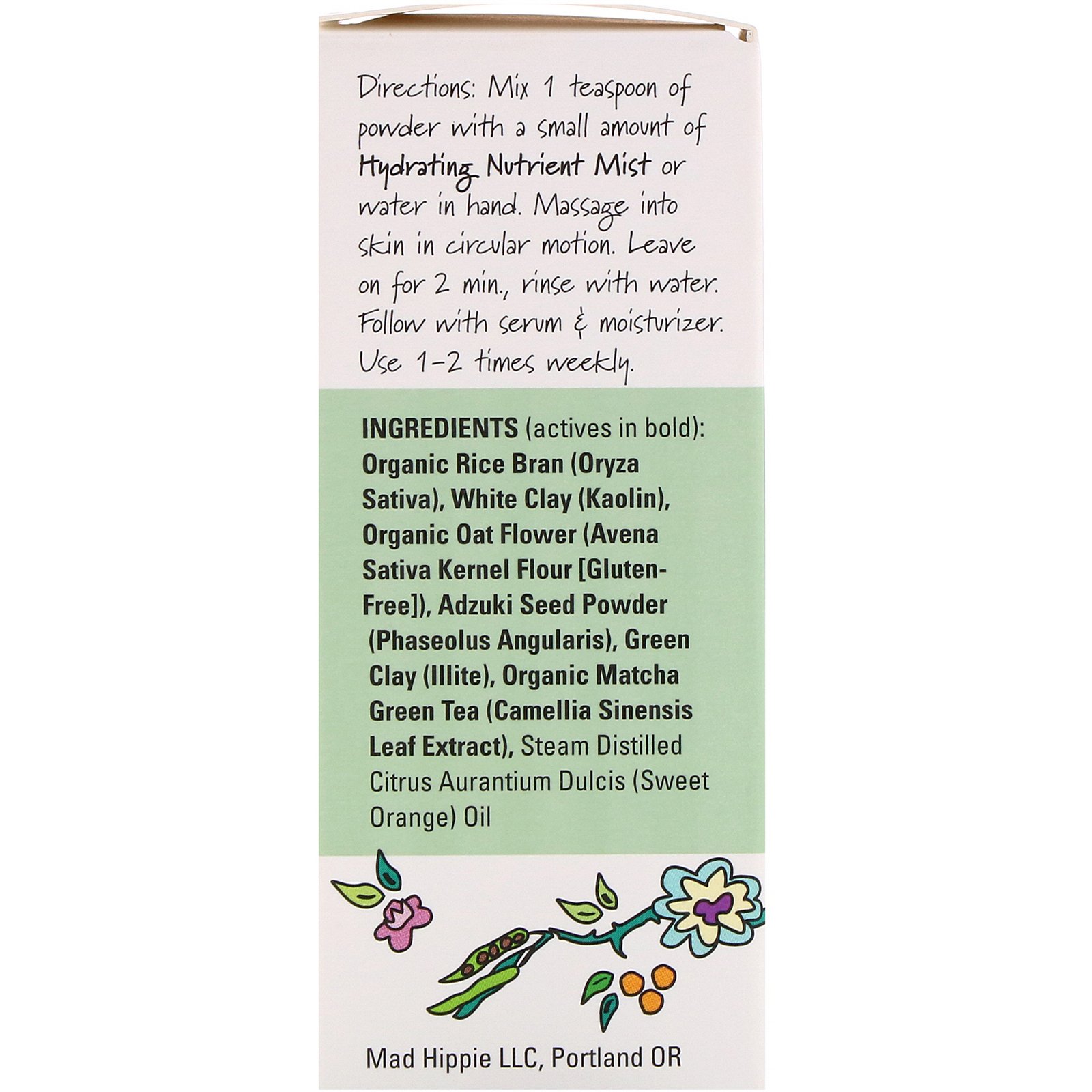 Mad Hippie Skin Care Products, Máscara Polidora de 2 Minutos, 1,2 oz (35 g) - Imagem 2