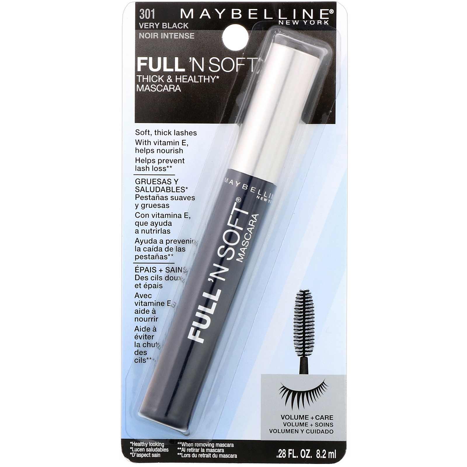 Maybelline, Rímel Full 'N Soft, 301 Muito preto, 8,2 ml - Imagem 2