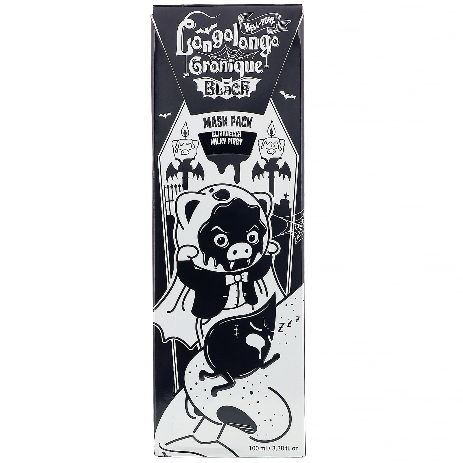 Elizavecca, Pacote de Máscara Preta Milky Piggy, Hell-Pore, Longolongo Gronique, 100 ml (3,38 fl oz) - Imagem 2