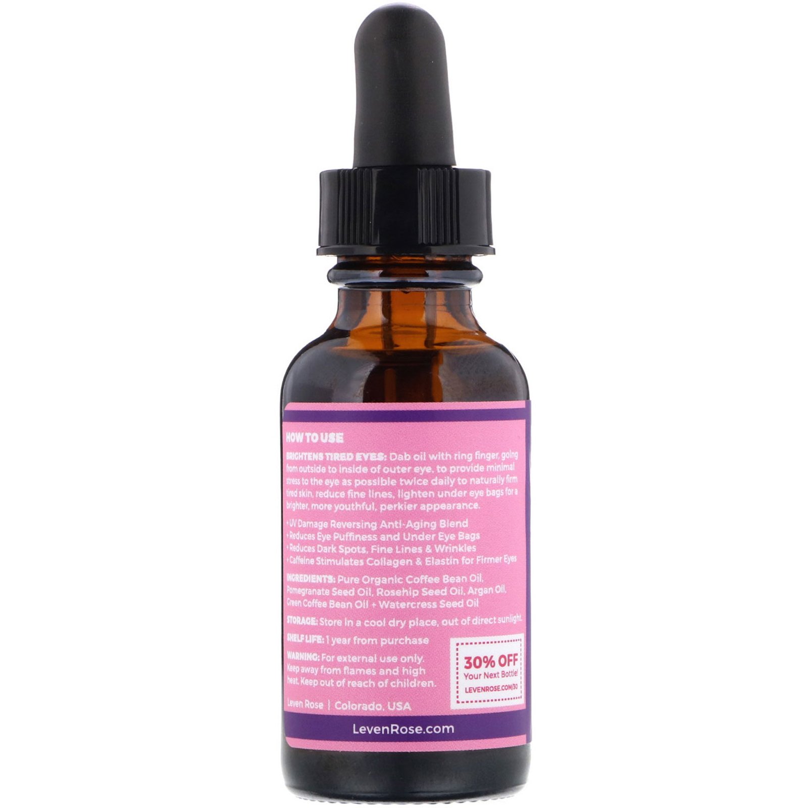 Leven Rose, Sérum de Café para Lifting dos Olhos, 30 ml - Imagem 2