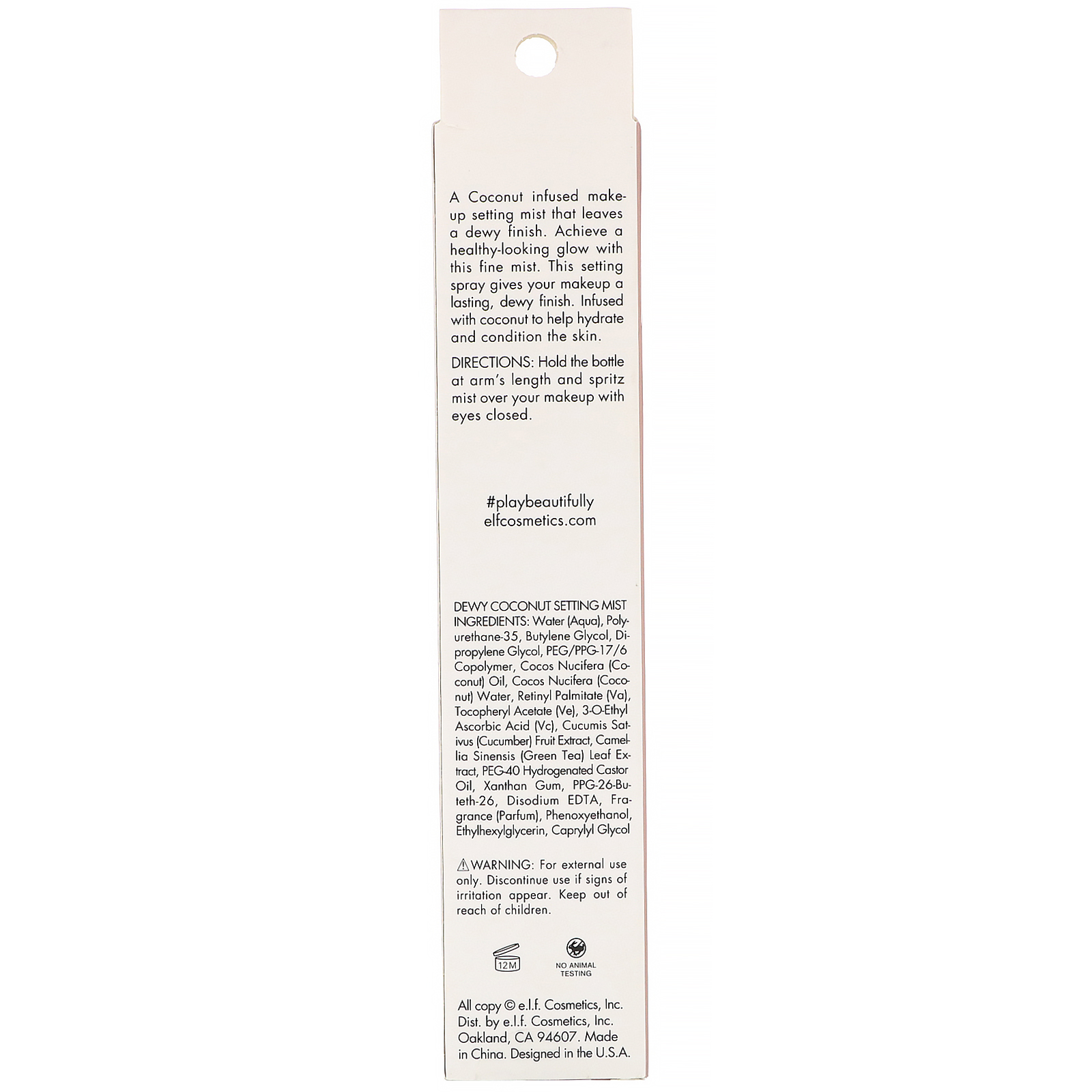 E.L.F., Dewy Setting Mist, Coco, 80 ml (2,70 fl oz) - Imagem 3
