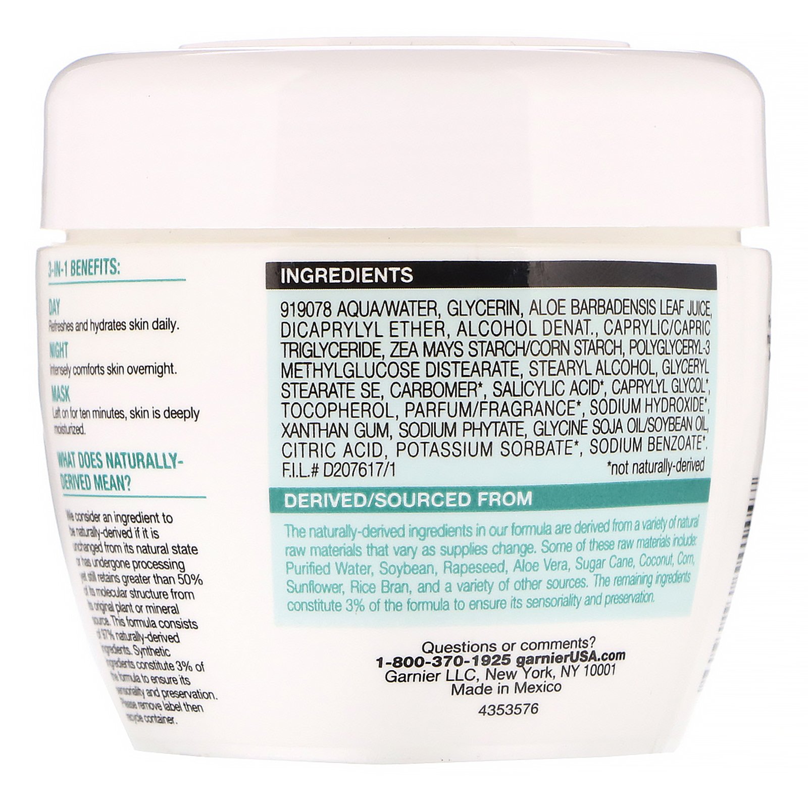 Garnier, SkinActive, Hydrating 3-in-1 Moisturizer with Aloe Juice, 6.75 fl oz (200 ml) - Imagem 2
