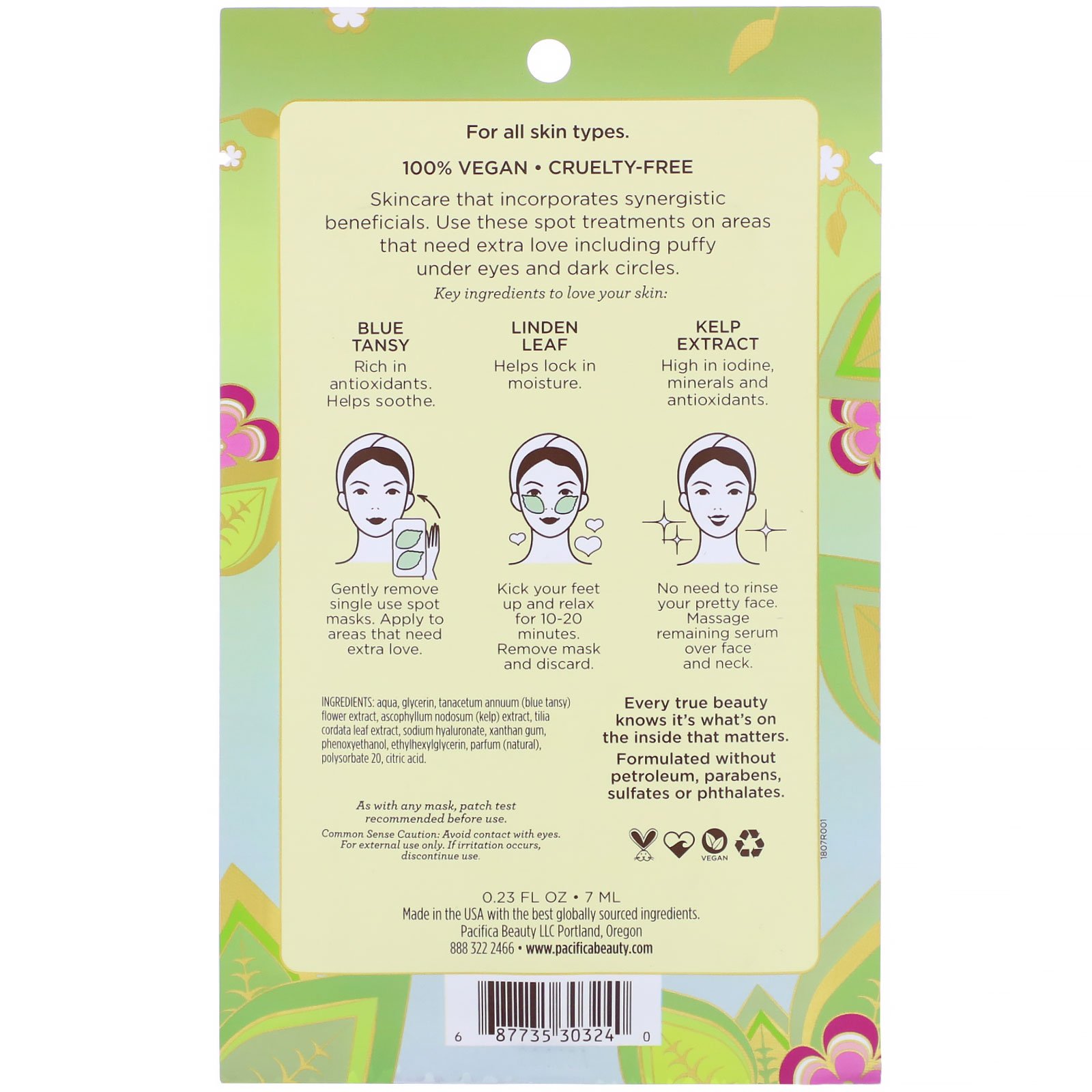 Pacifica, Leave Pretty, Máscaras Anti-inchaço para Área dos Olhos, 1 Par, 7 ml (0,23 fl oz) - Imagem 2
