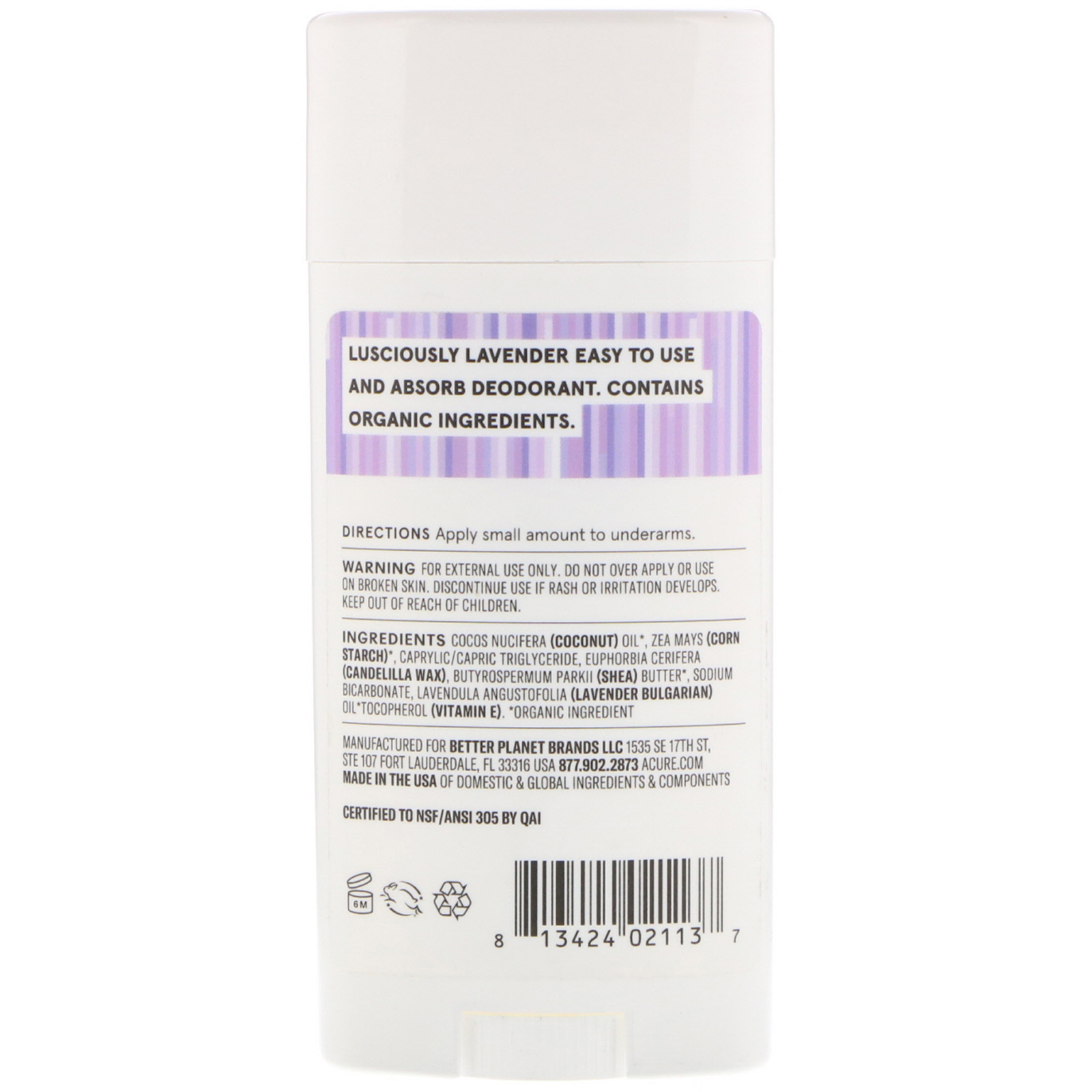 Acure, Desodorante, Lavanda e Coco, 63,78 g (2,25 oz) - Imagem 2