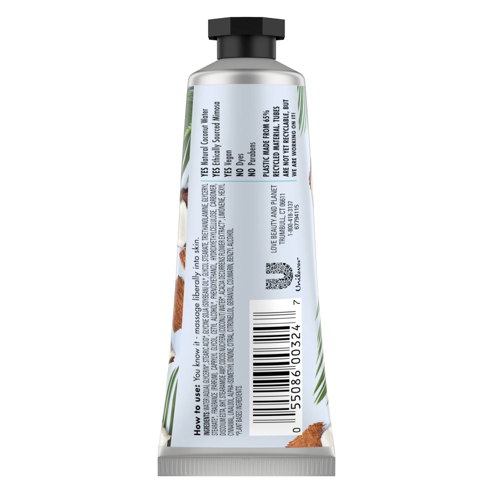 Love Beauty and Planet, Luscious Hydration Hand Lotion, Coconut Water & Mimosa Flower, 1 oz (29.5 ml) - Imagem 2