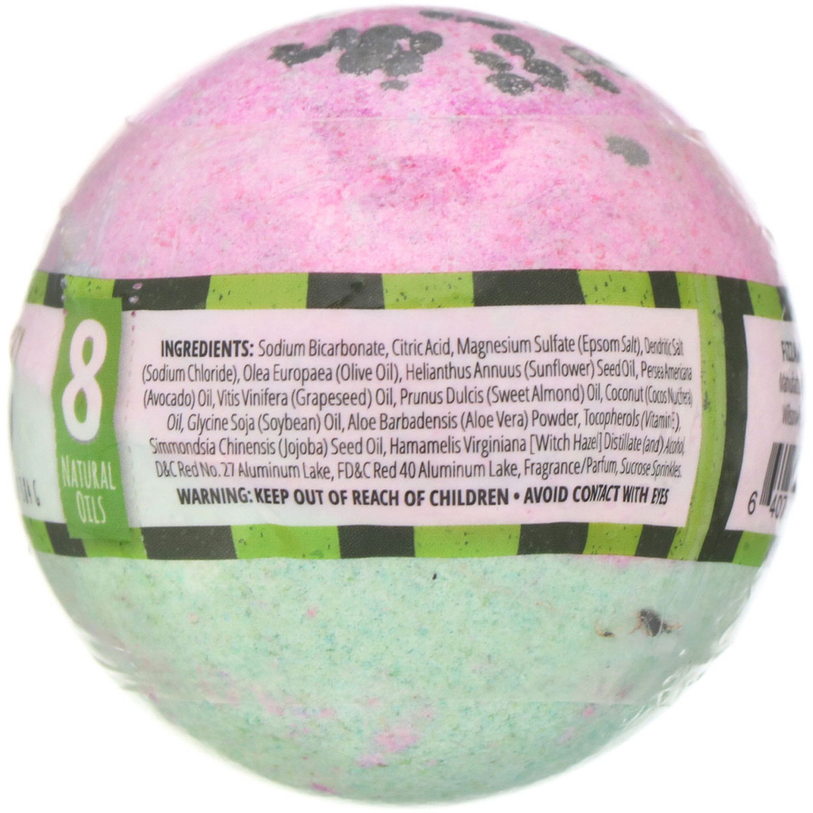 Fizz & Bubble, Esfera efervescente artesanal, Watermelon, 6,5 oz (184 g) - Imagem 2