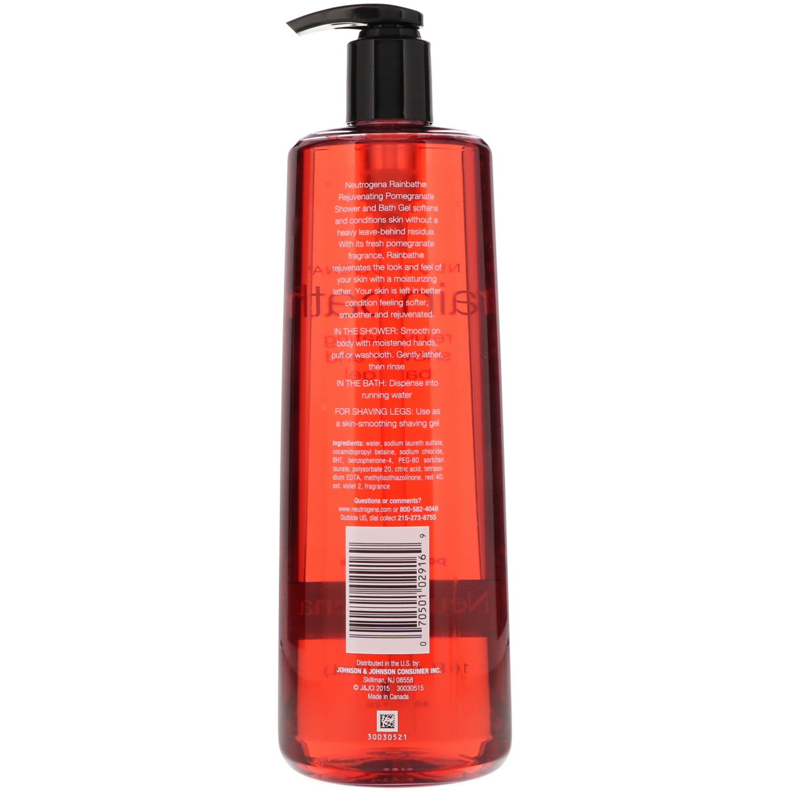 Neutrogena, Rainbath, Gel de Banho Rejuvenescedor, Romã, 473 ml (16 fl oz) - Imagem 2