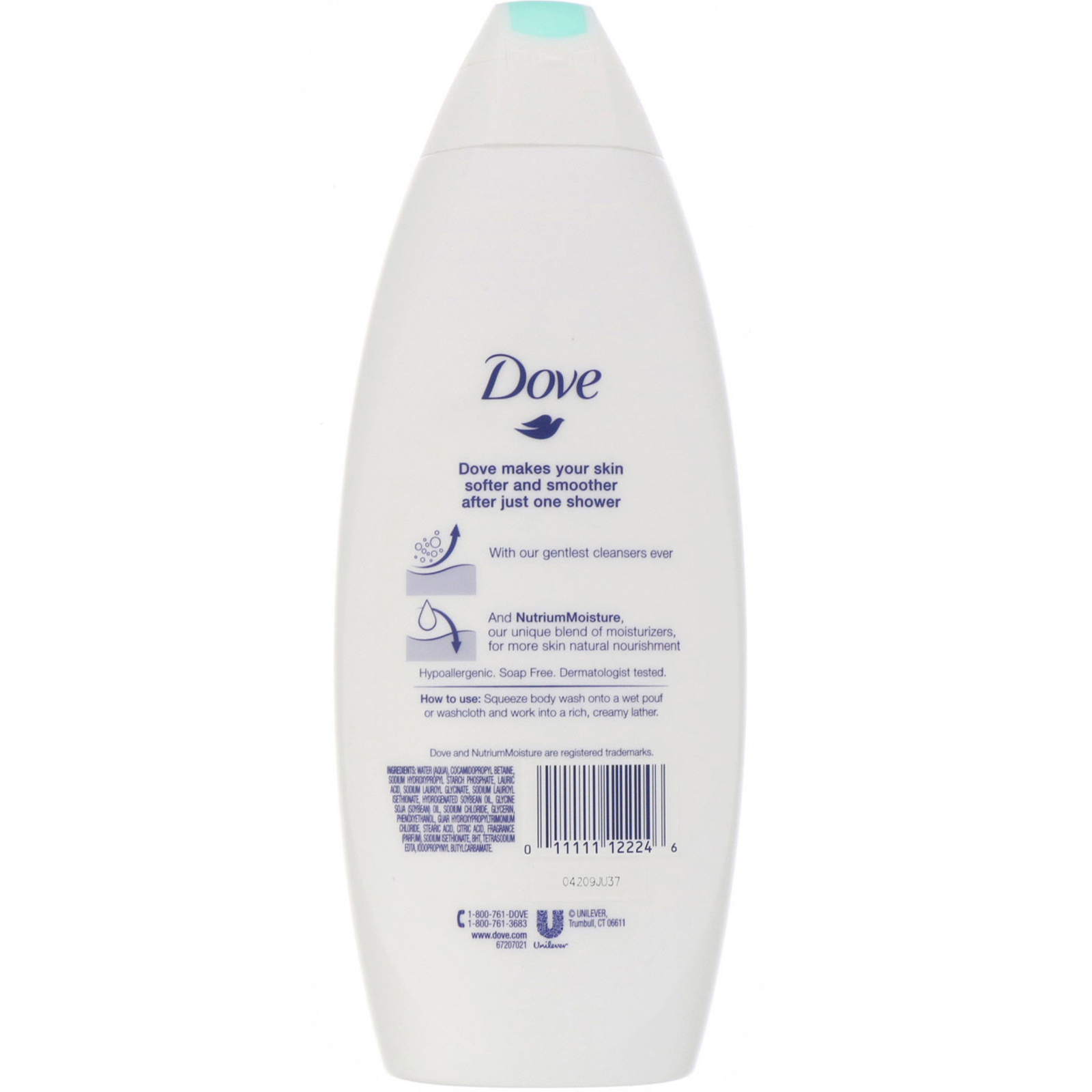 Dove, Gel corporal para peles sensíveis, 650 ml - Imagem 2