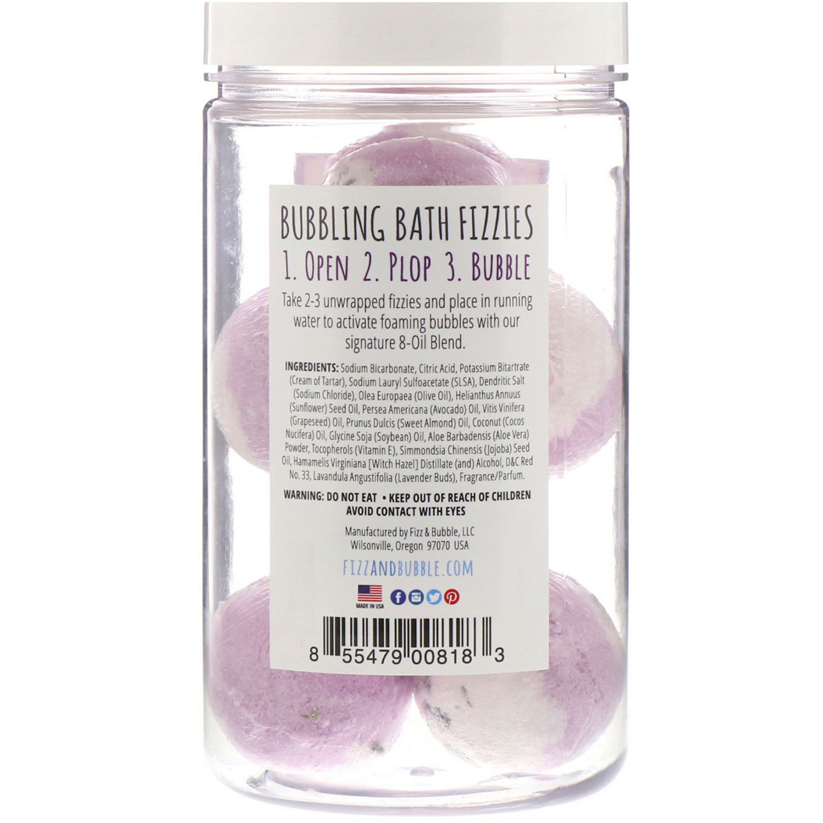 Fizz & Bubble, Esferas de banho efervescentes, Black Amber & Lavender, 15 oz (425 g) - Imagem 2
