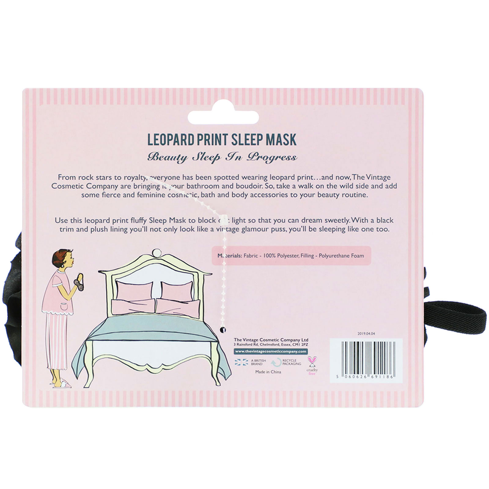 The Vintage Cosmetic Co., Leopard Print Sleep Mask, 1 Count - Imagem 2