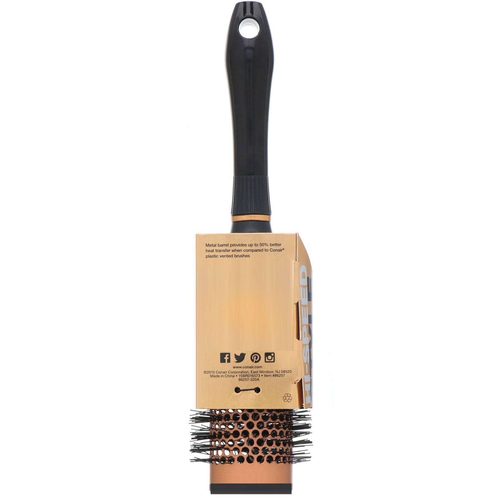 Conair, Coleção Copper, escova de secagem rápida redonda pequena, 1 escova - Imagem 3