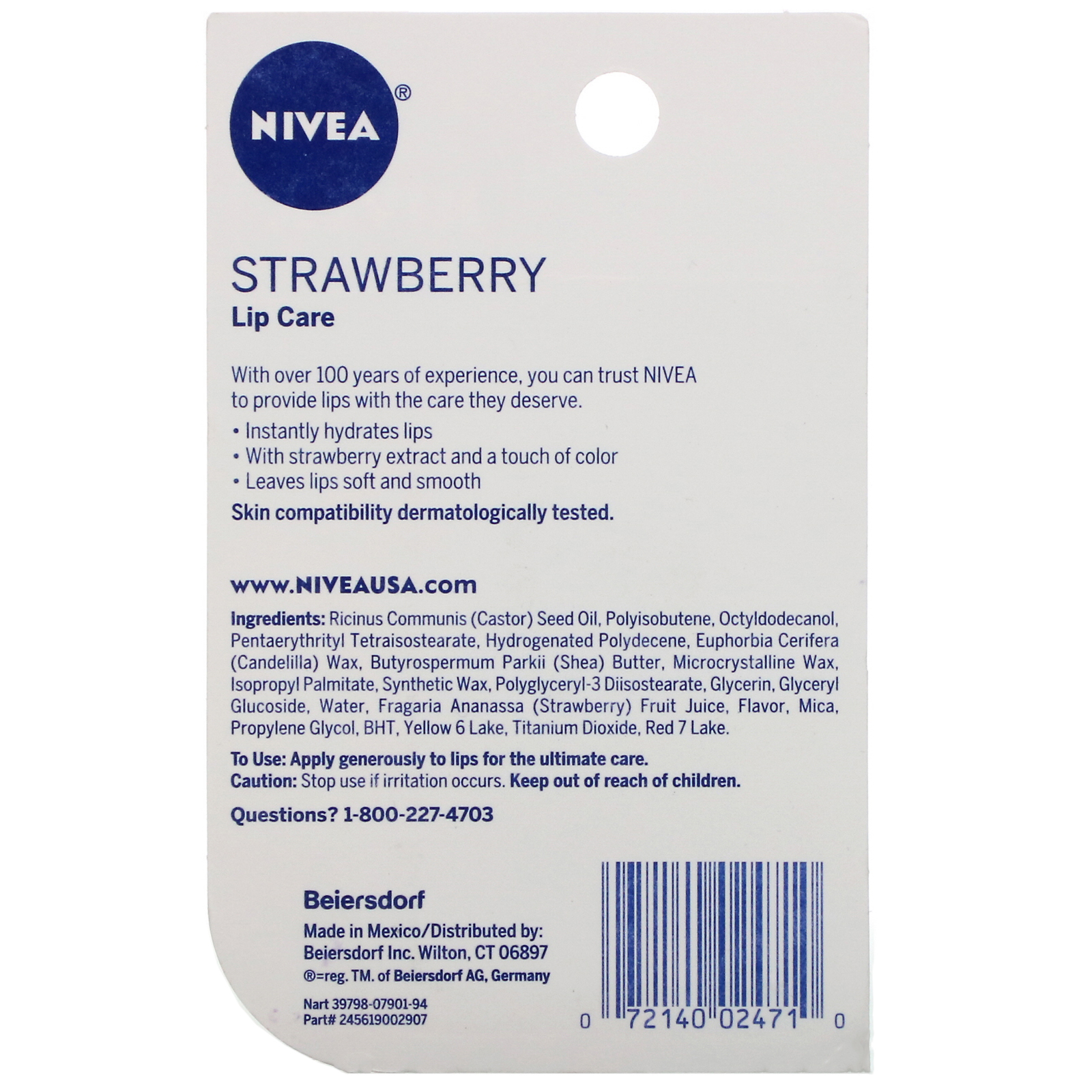Nivea, Lip Care, Strawberry, 2 Pack, 0.17 oz (4.8 g) Each - Imagem 3