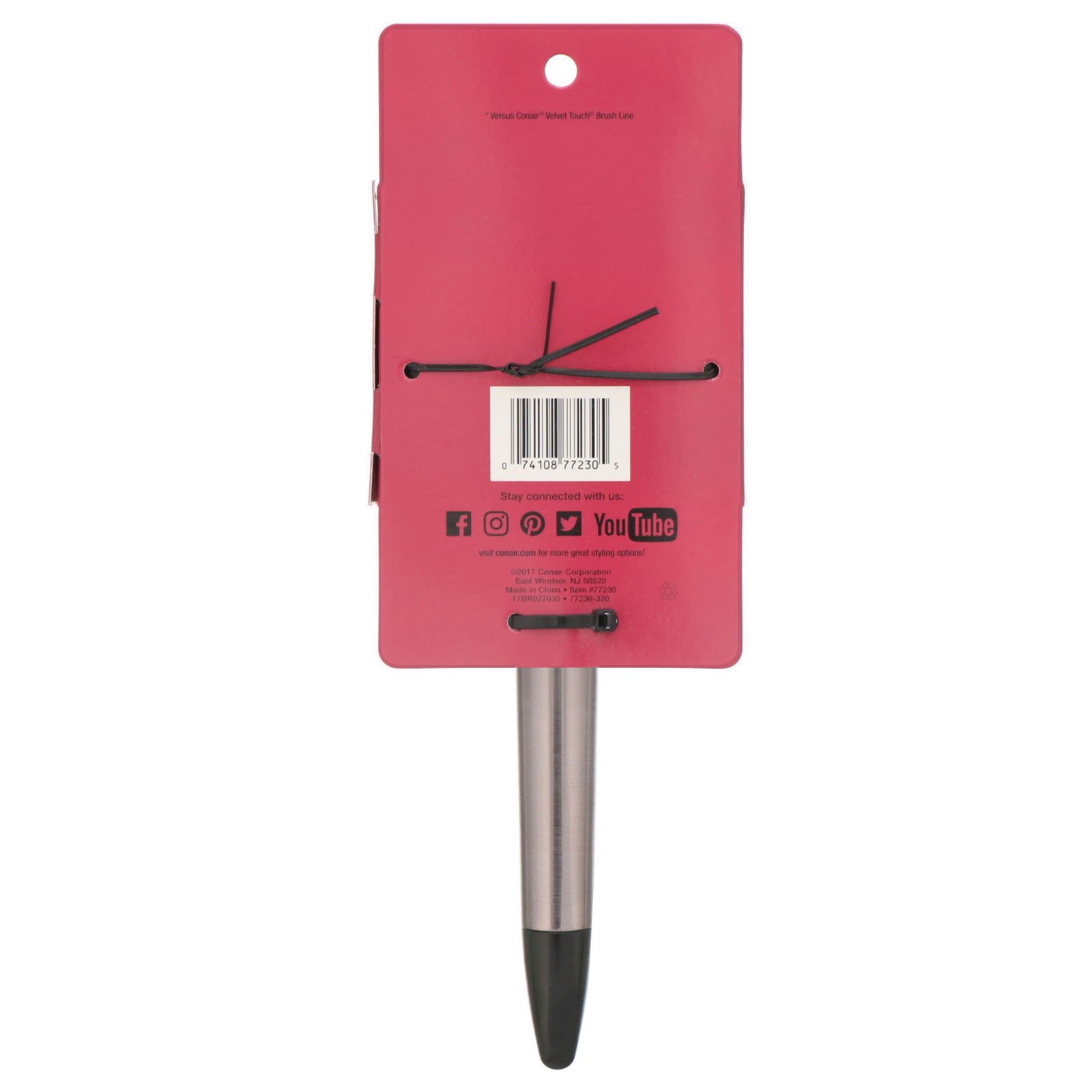 Conair, Thick to Smooth, cerdas extralongas, escova de cabelo raquete, 1 escova - Imagem 3