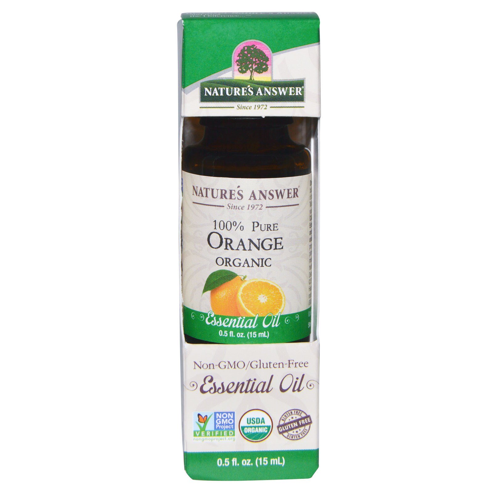 Nature's Answer, Óleo Essencial Orgânico, 100% Pura Laranja, 0,5 fl oz / 15 ml
