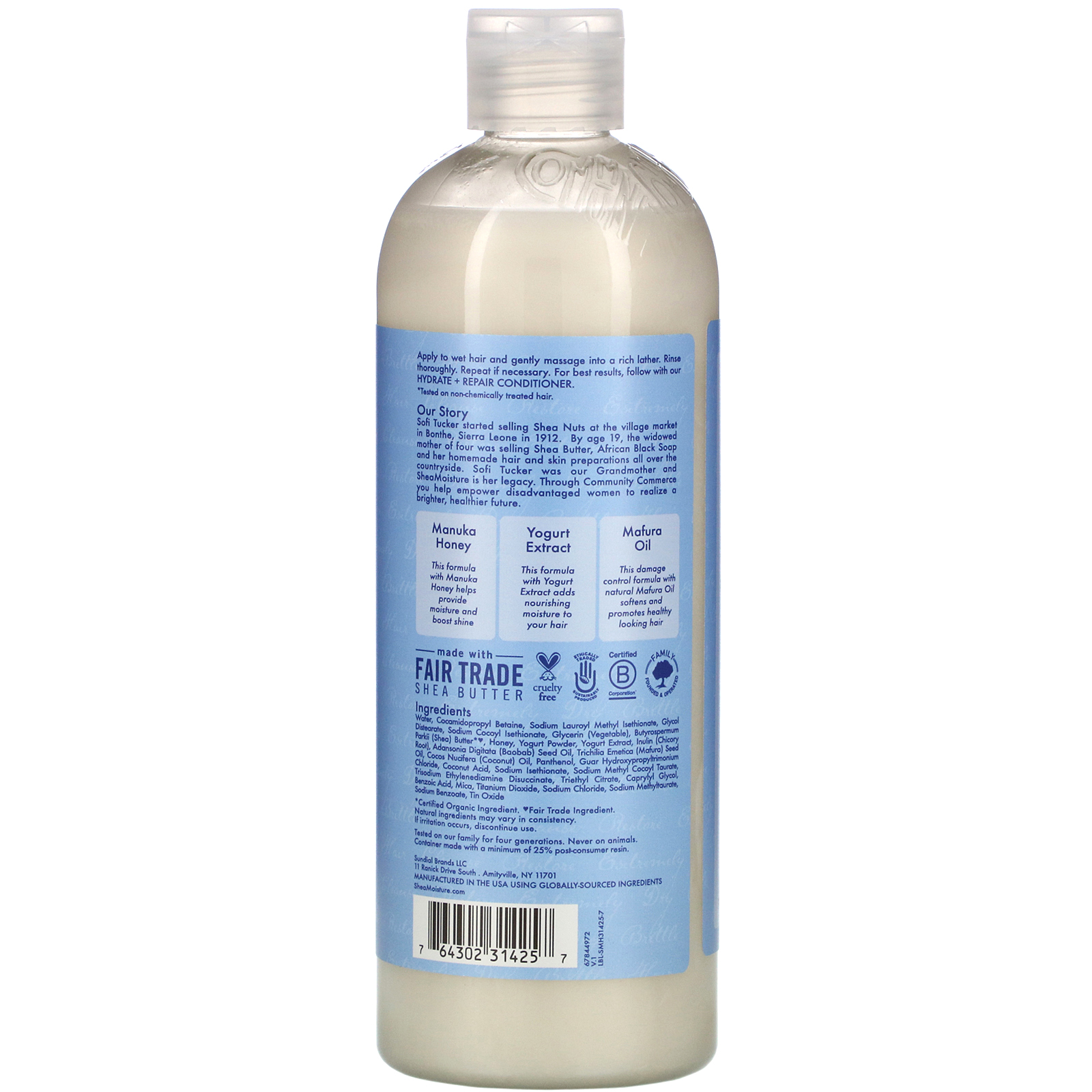 SheaMoisture, Manuka Honey & Yogurt, Hydrate & Repair Shampoo, 19.5 fl oz (577 ml) - Imagem 2