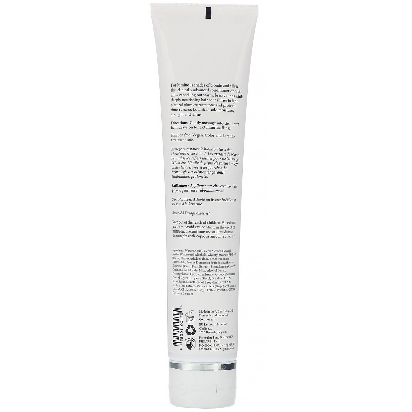 Philip B, Icelandic Blonde Deep Conditioner, Plum + Grapeseed, 6 fl oz (178 ml) - Imagem 2