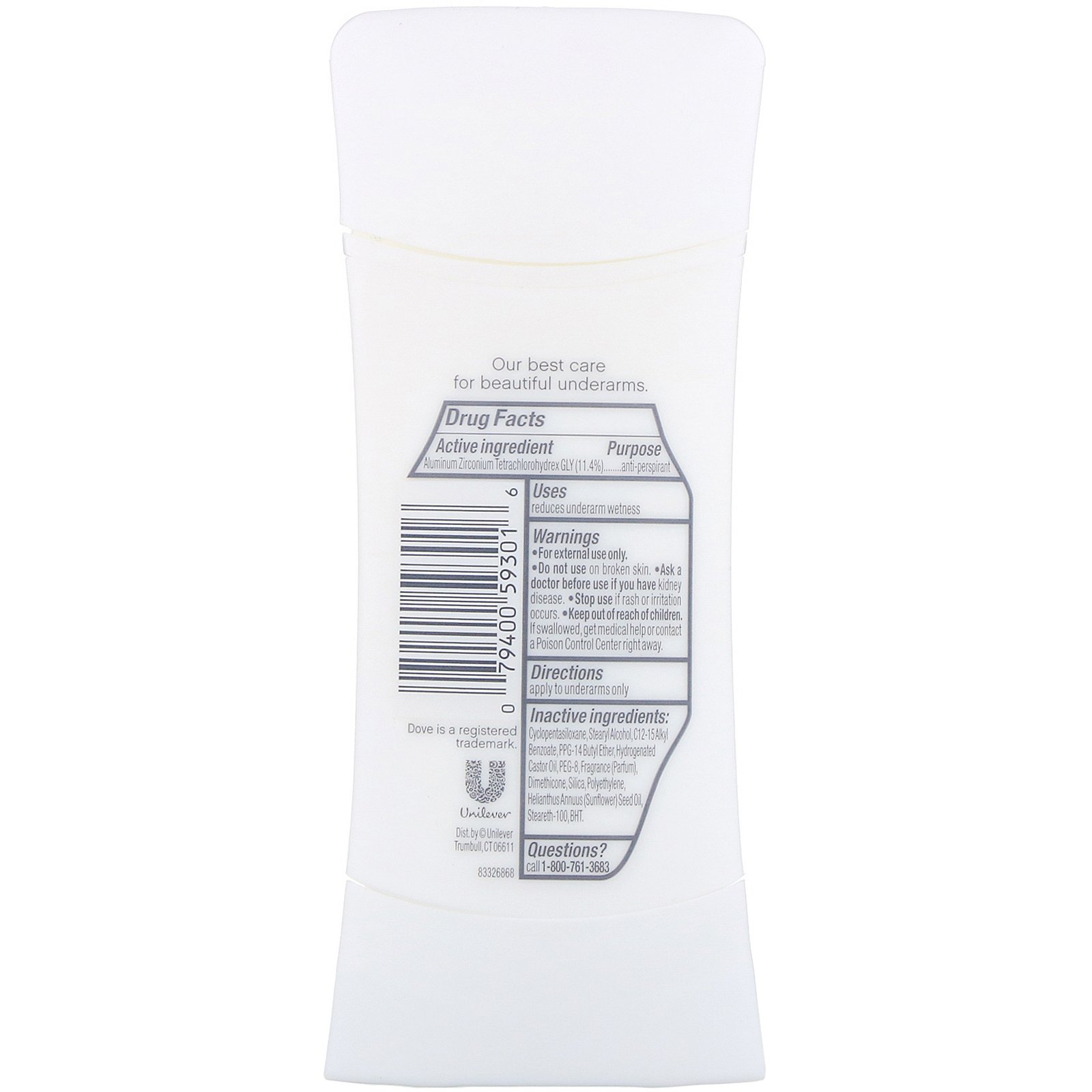 Dove, Advanced Care, Invisível, desodorante antitranspirante, Clear Finish, 74 g - Imagem 2