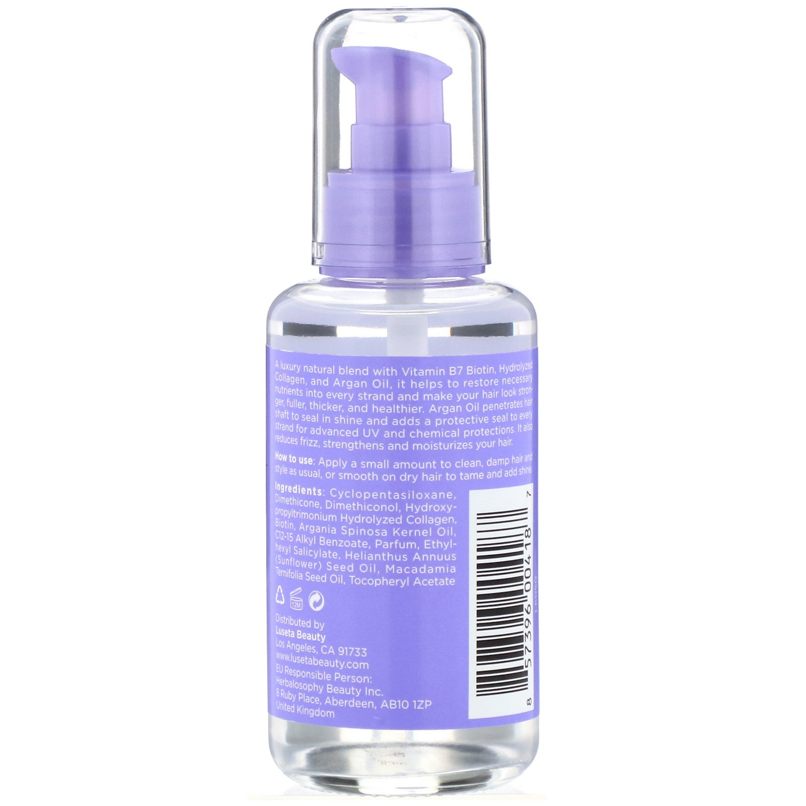 Luseta Beauty, Biotin & Collagen, Strengthening Oil Treatment, 3.38 fl oz (100 ml) - Imagem 2
