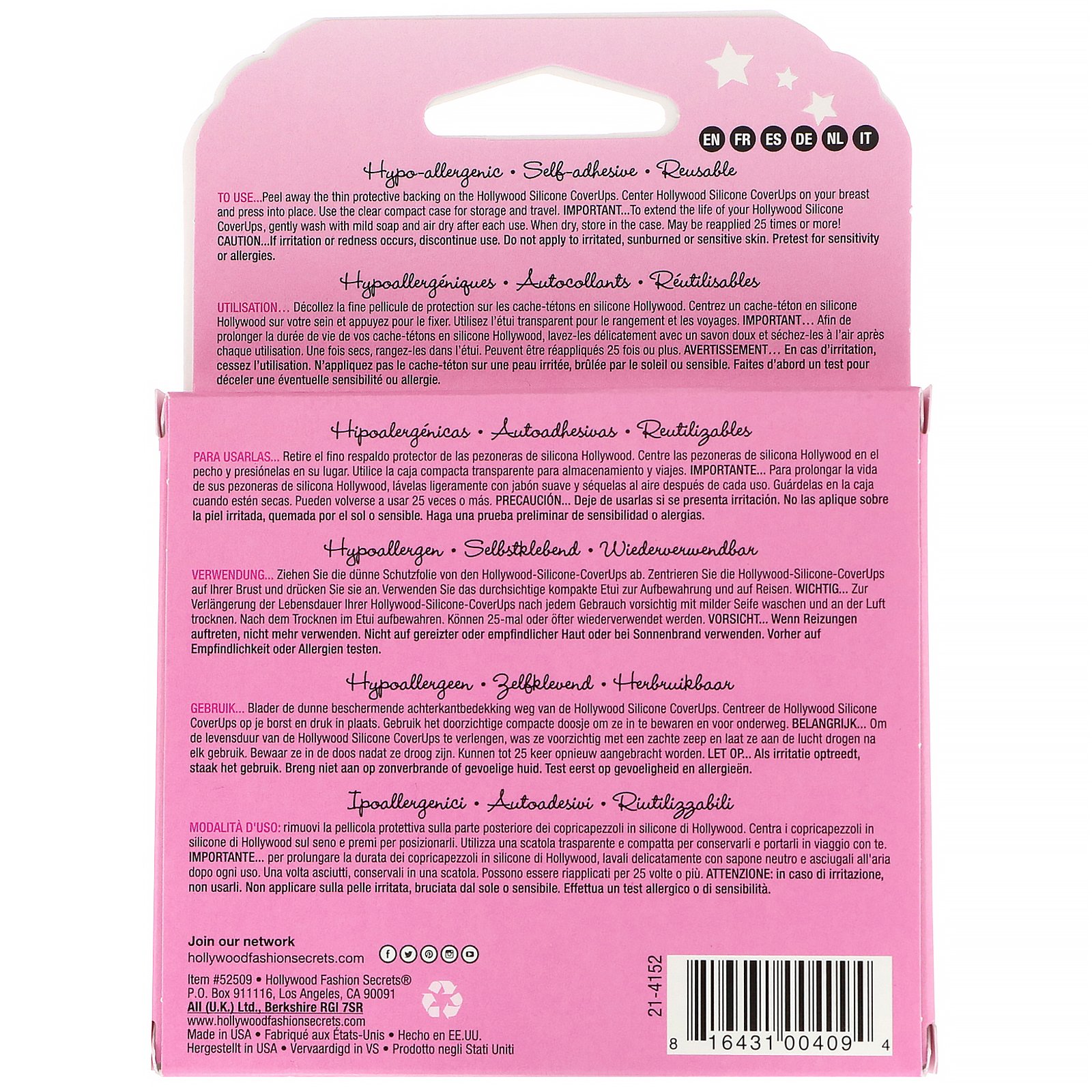 Hollywood Fashion Secrets, Sutiã de silicone aderente, Médio, 1 par - Imagem 2