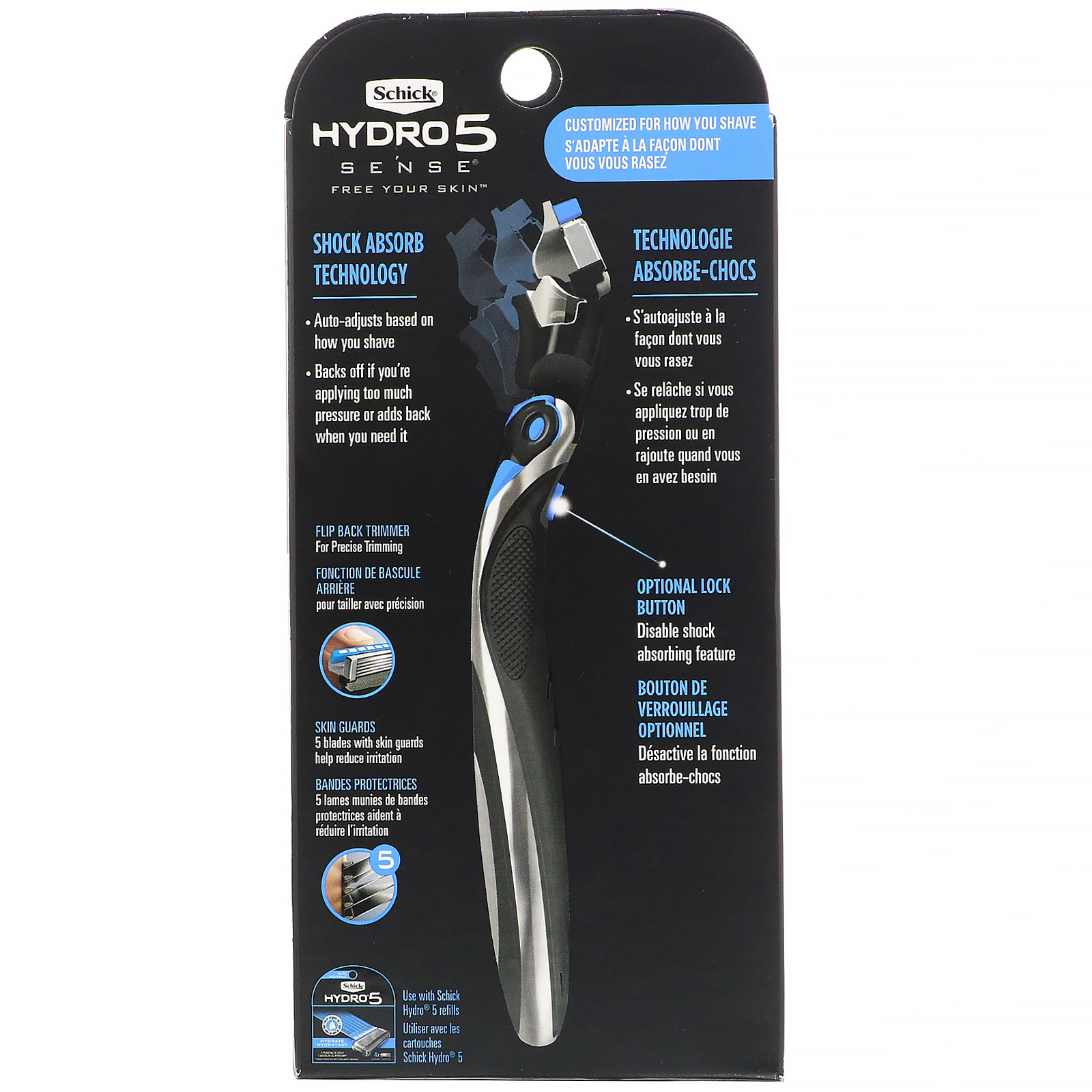 Schick, Hydro 5 Sense, hidratante, 1 lâmina, 2 cartuchos - Imagem 2