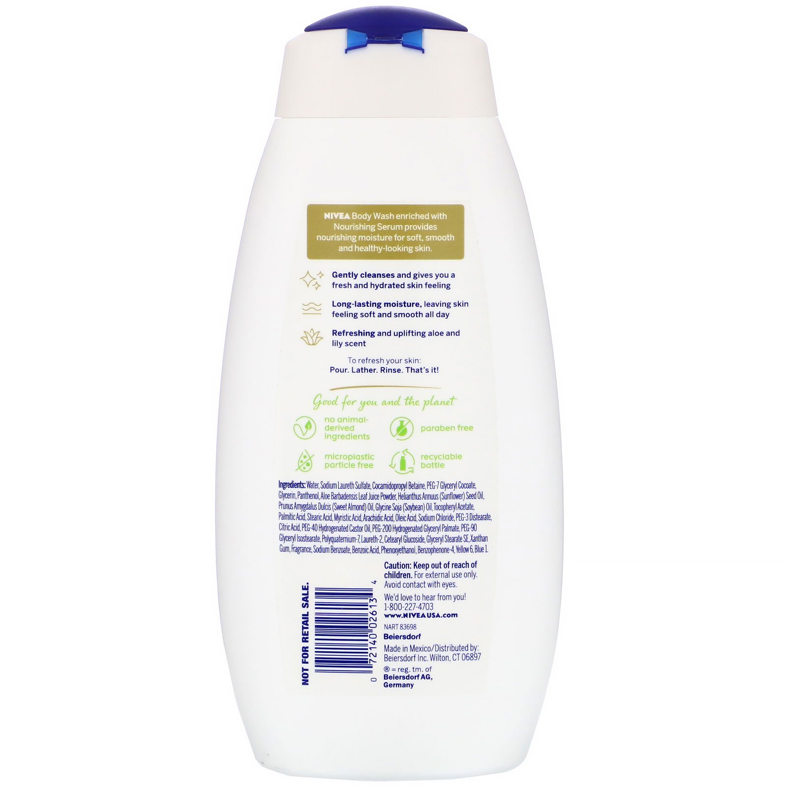 Nivea, Sabonete Líquido Corporal Refrescante, Babosa e Lírio Frescos, 591 ml (20 fl oz) - Imagem 2
