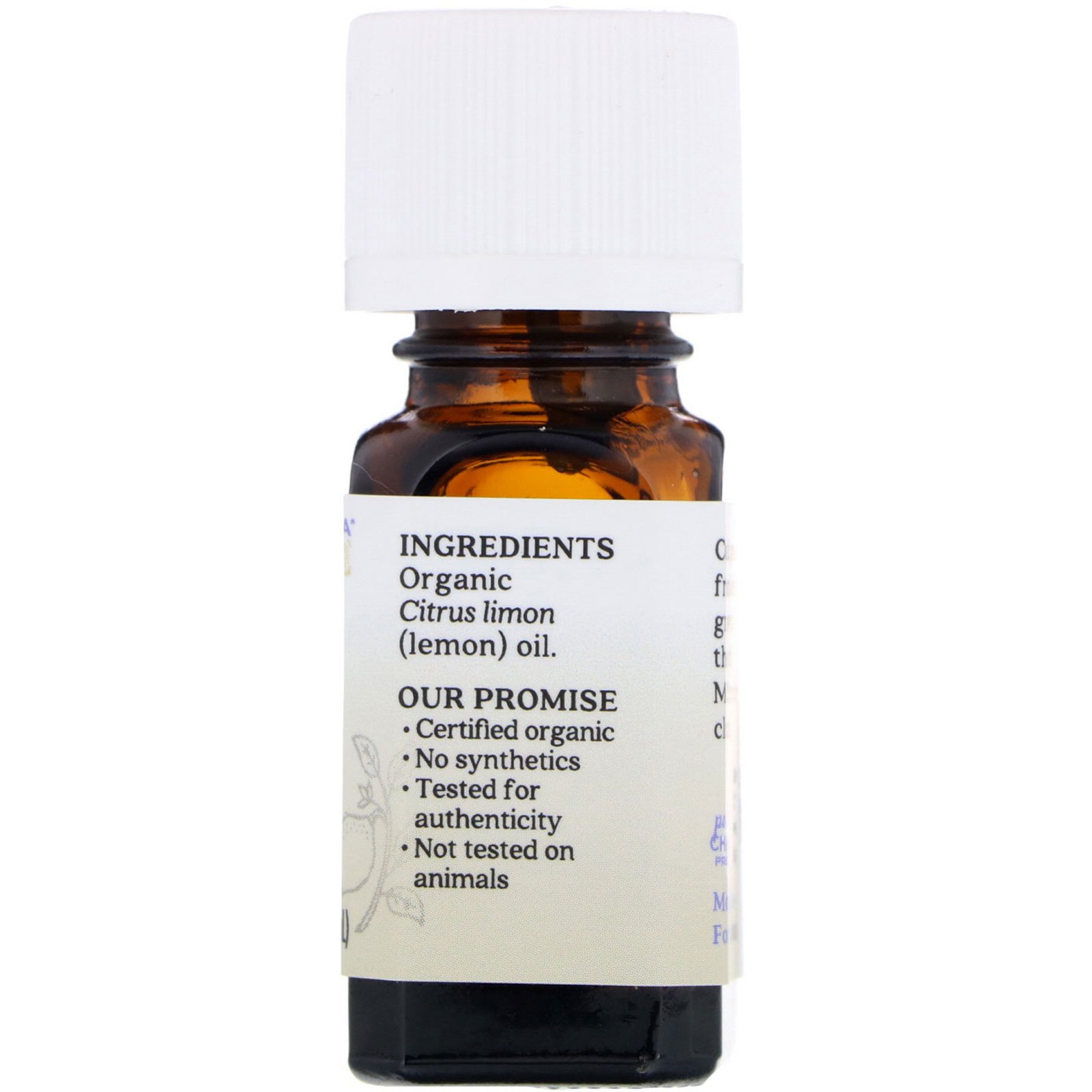 Aura Cacia, Organic Lemon, .25 fl oz (7.4 ml) - Imagem 2