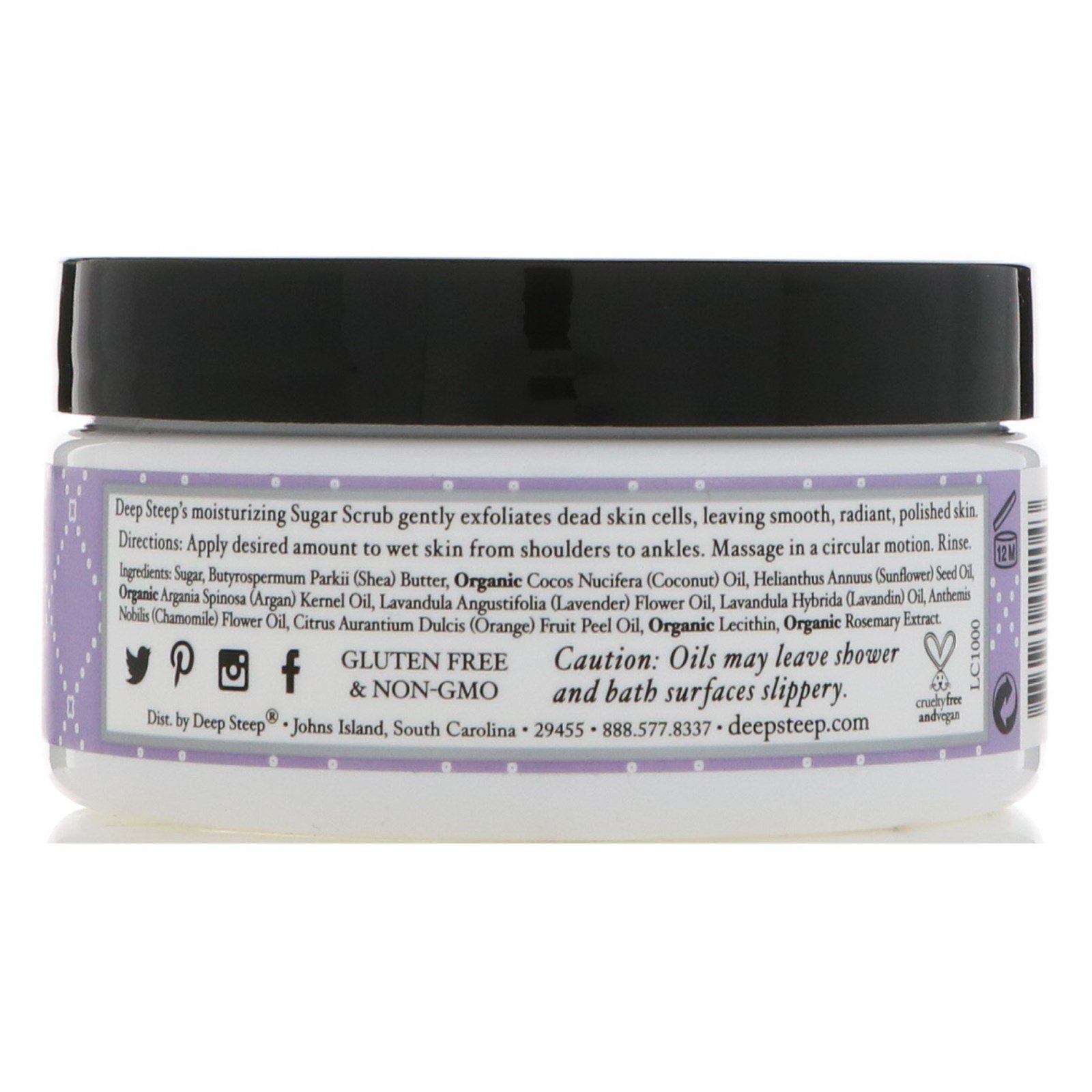 Deep Steep, Esfoliante de açúcar, lavanda - camomila, 8 oz. (226 g) - Imagem 3
