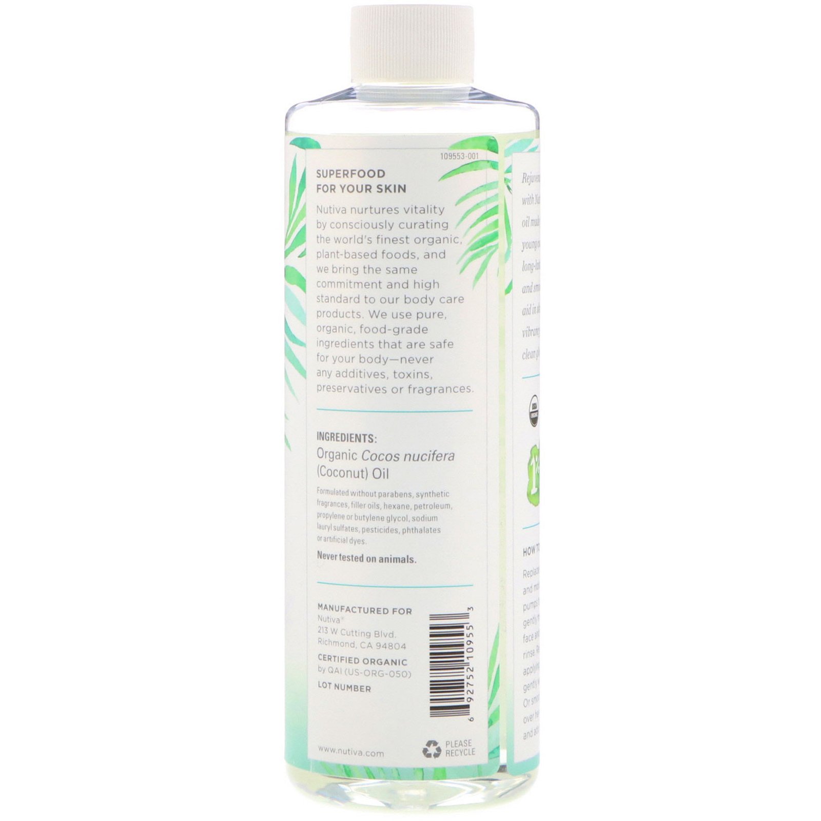 Nutiva, Óleo de Coco Orgânico, 16 fl oz (473 ml) - Imagem 2