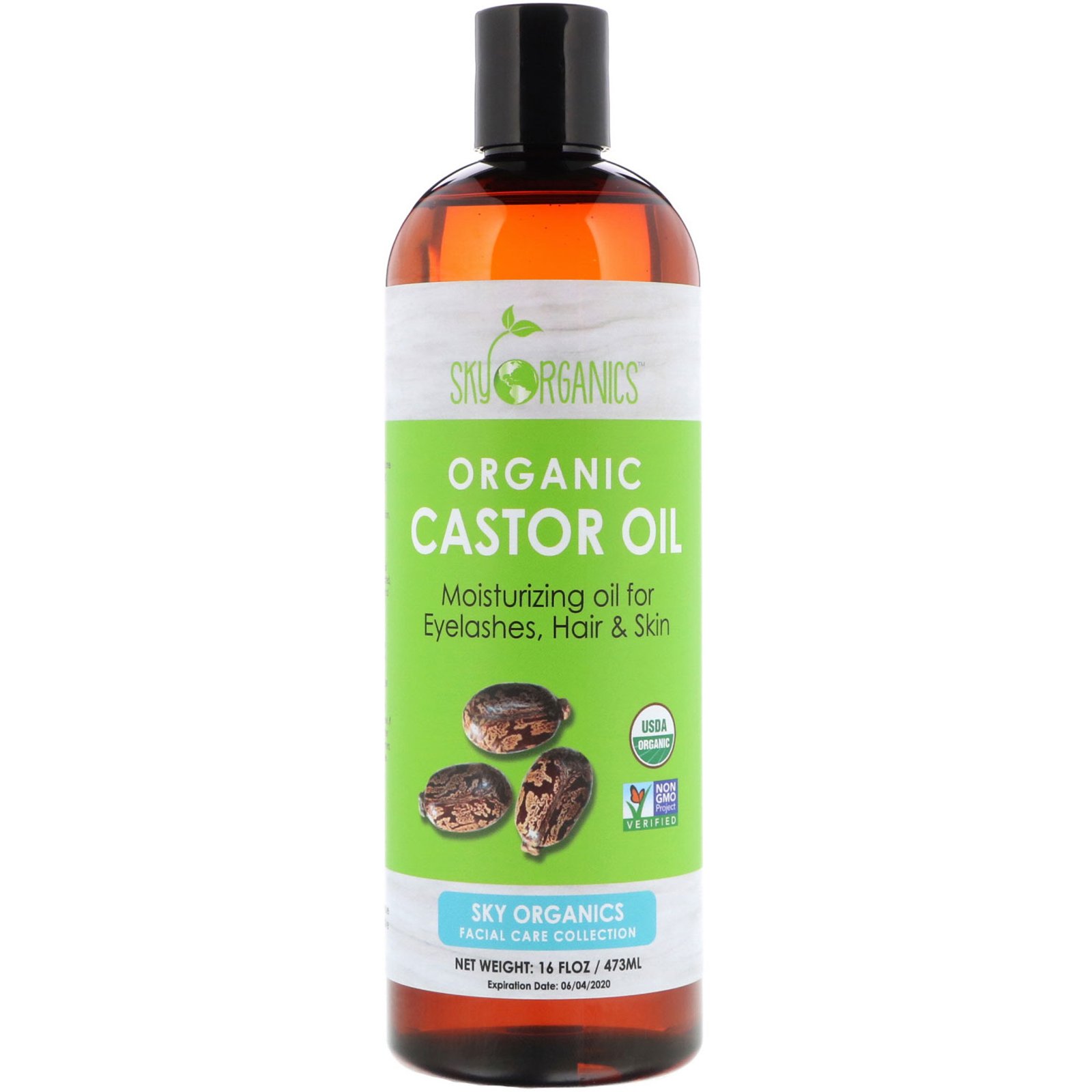 Sky Organics, Óleo de Rícino Orgânico, 473 ml (16 fl oz)