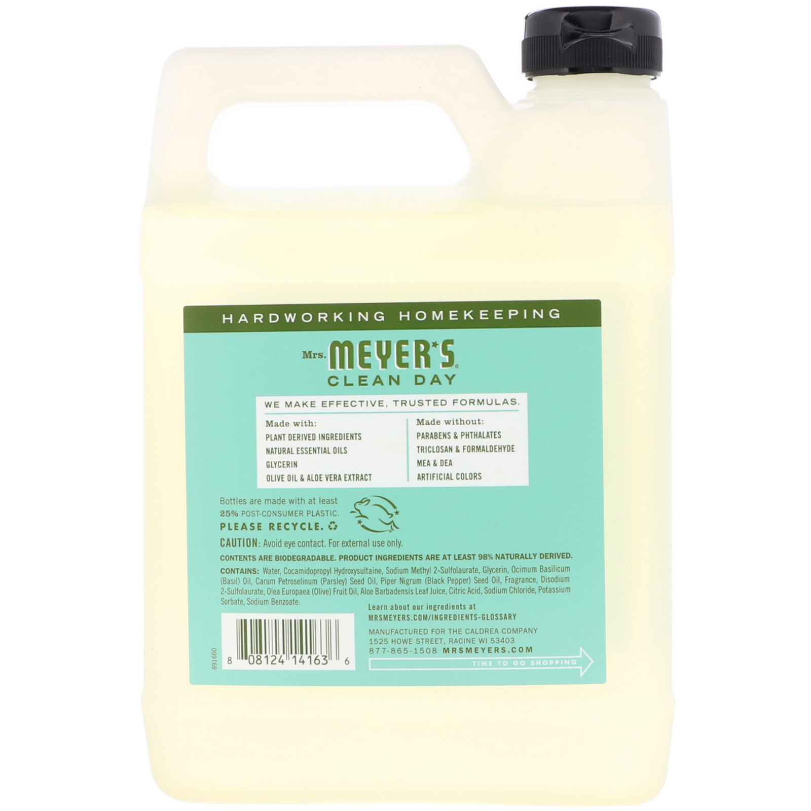 Mrs. Meyers Clean Day, Refil de Sabão de Mão Líquido, Odor de Manjericão 33 fl oz (975 ml) - Imagem 2