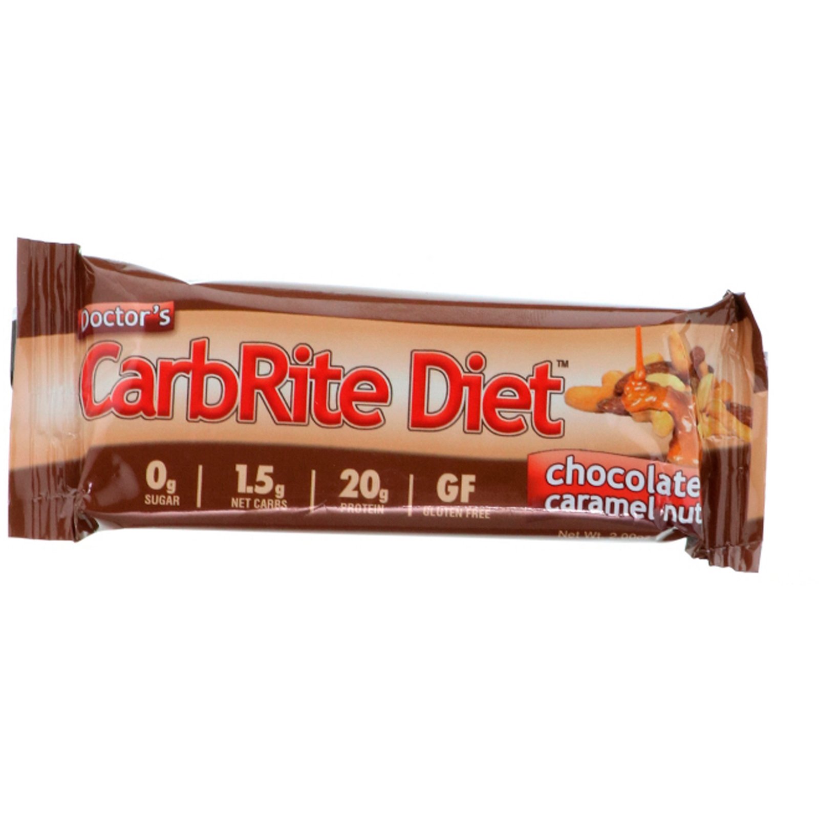 Universal Nutrition, Doctor's CarbRite Diet Bars, Chocolate Caramel Nut, 12 Bars, 2.00 oz (56.7 g) Each - Imagem 4