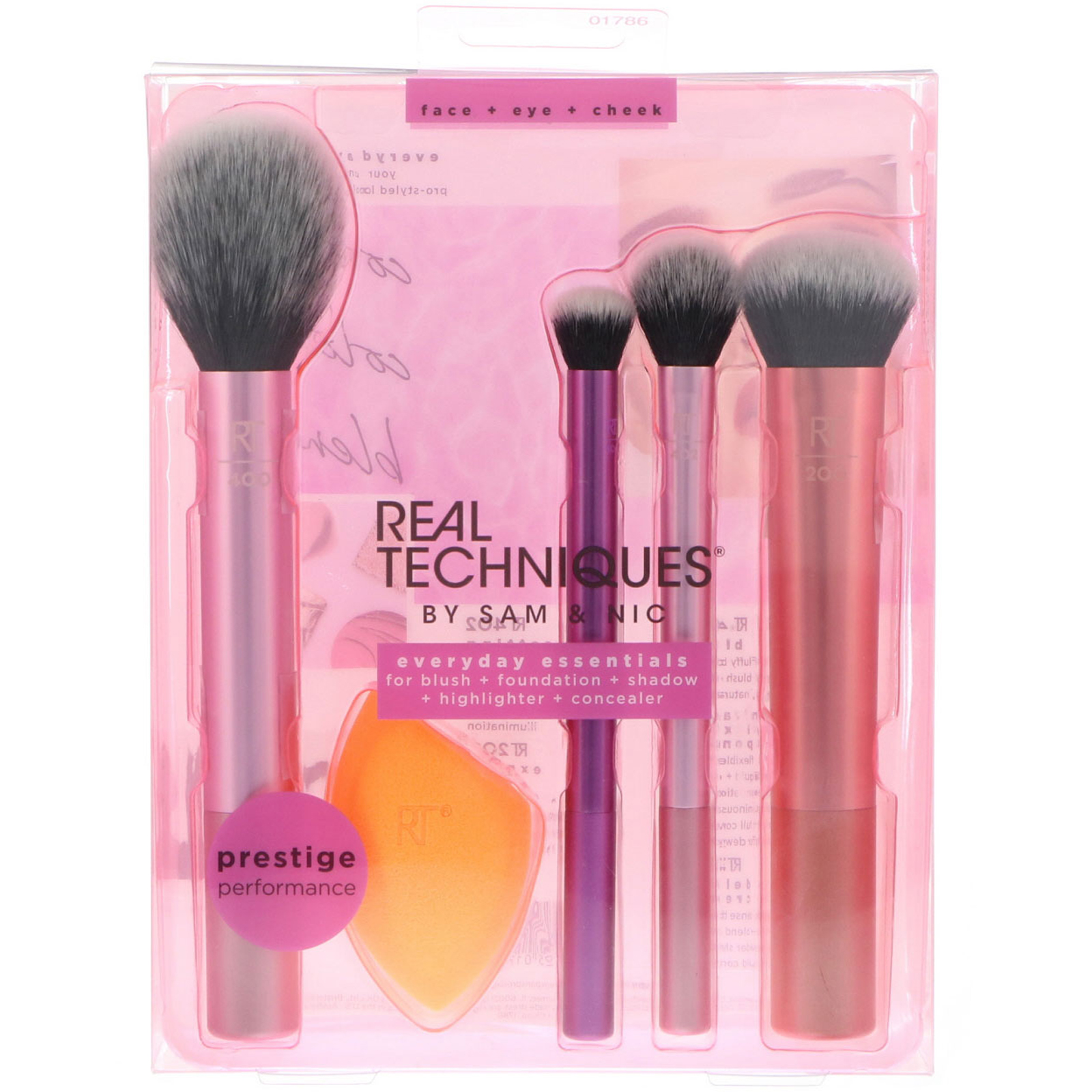 Real Techniques by Samantha Chapman, Essenciais Diários, Para Blush + Base + Sombra + Delineador + Corretivo, 5 Peças - Imagem 2