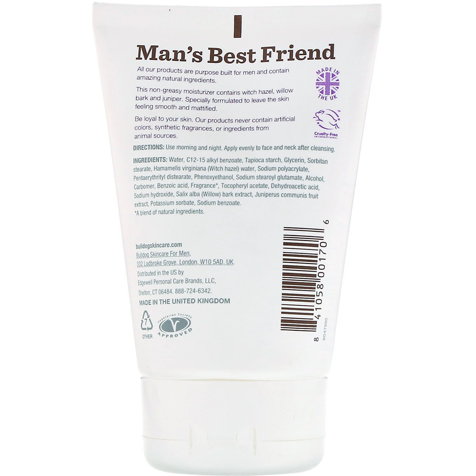 Bulldog Skincare For Men, Hidratante para Controle de Oleosidade, 3,3 fl oz (100 ml) - Imagem 2